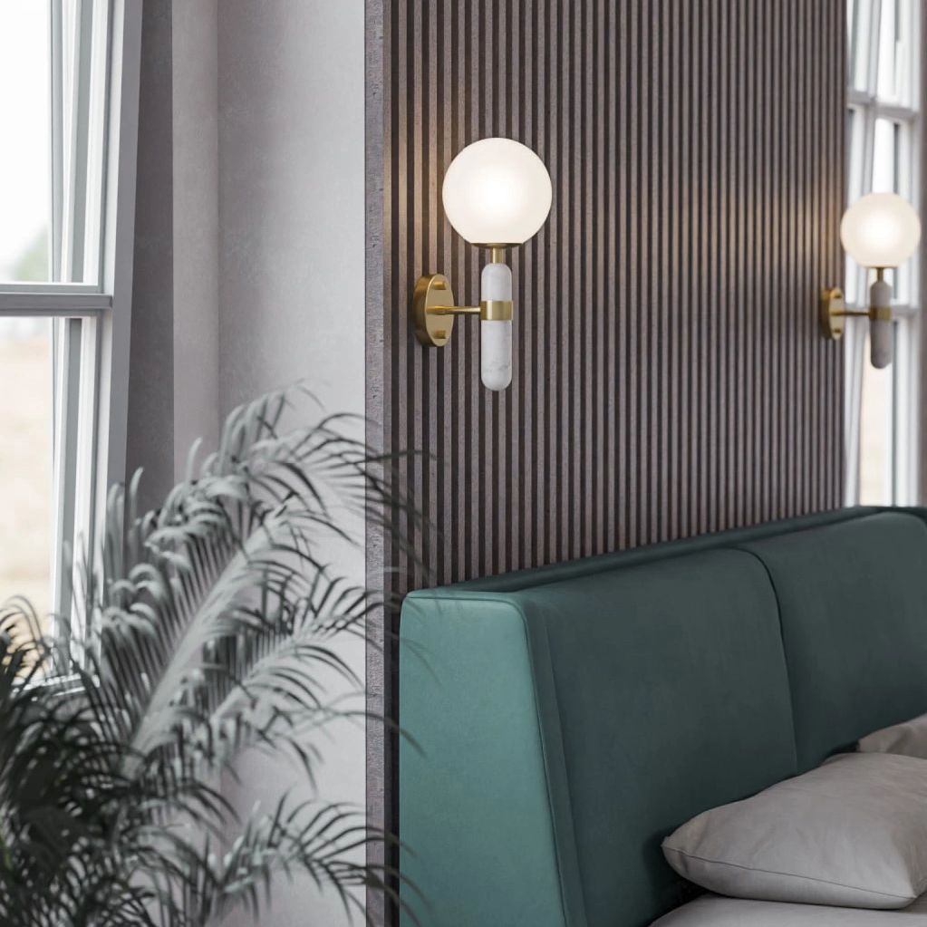 CosmoLight La Spezia kinkiet 1x40W biały/mosiądz W01343BR