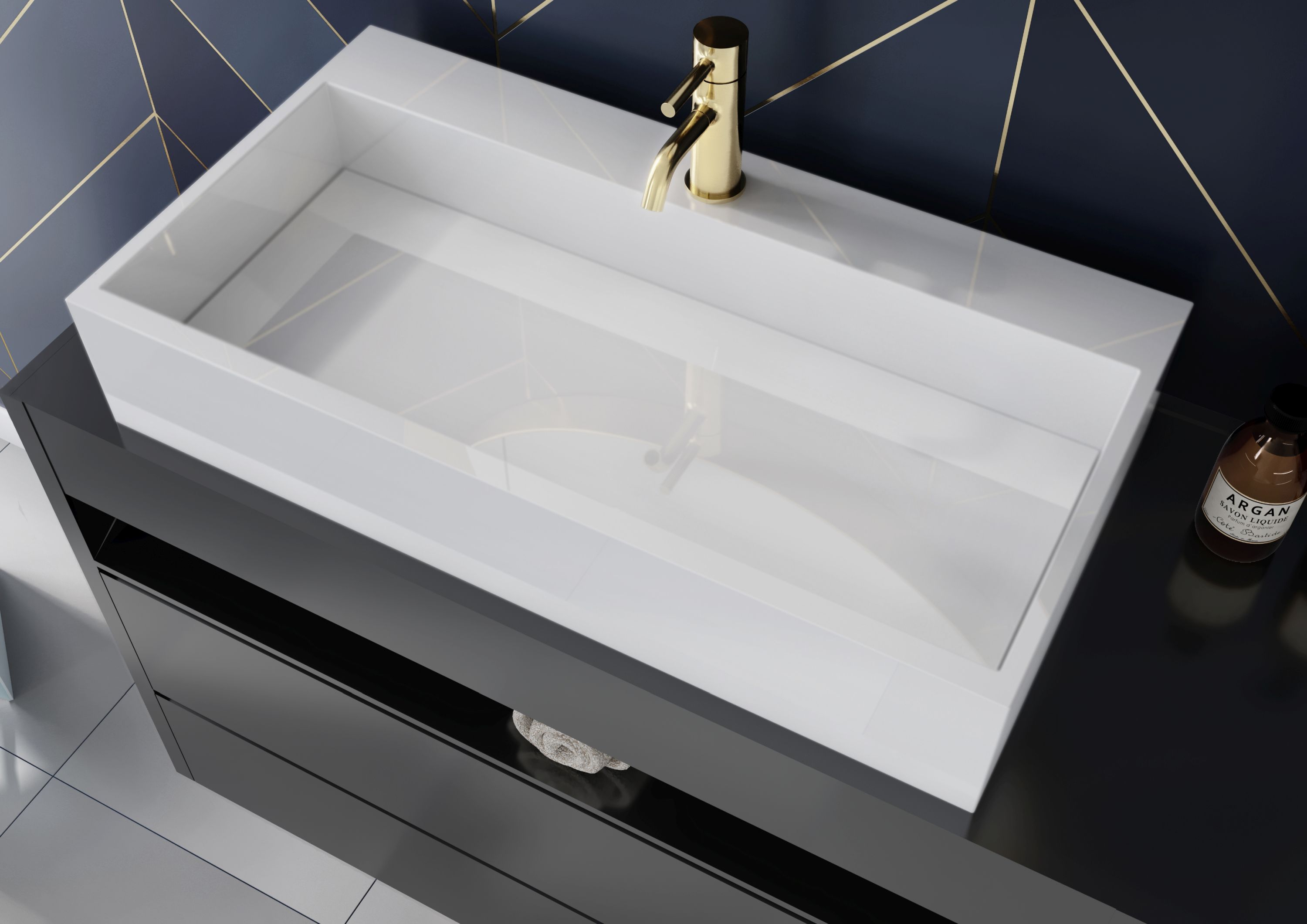 Miraggio Mares umywalka 80x42,5 cm nablatowa prostokątna biały połysk 0000215