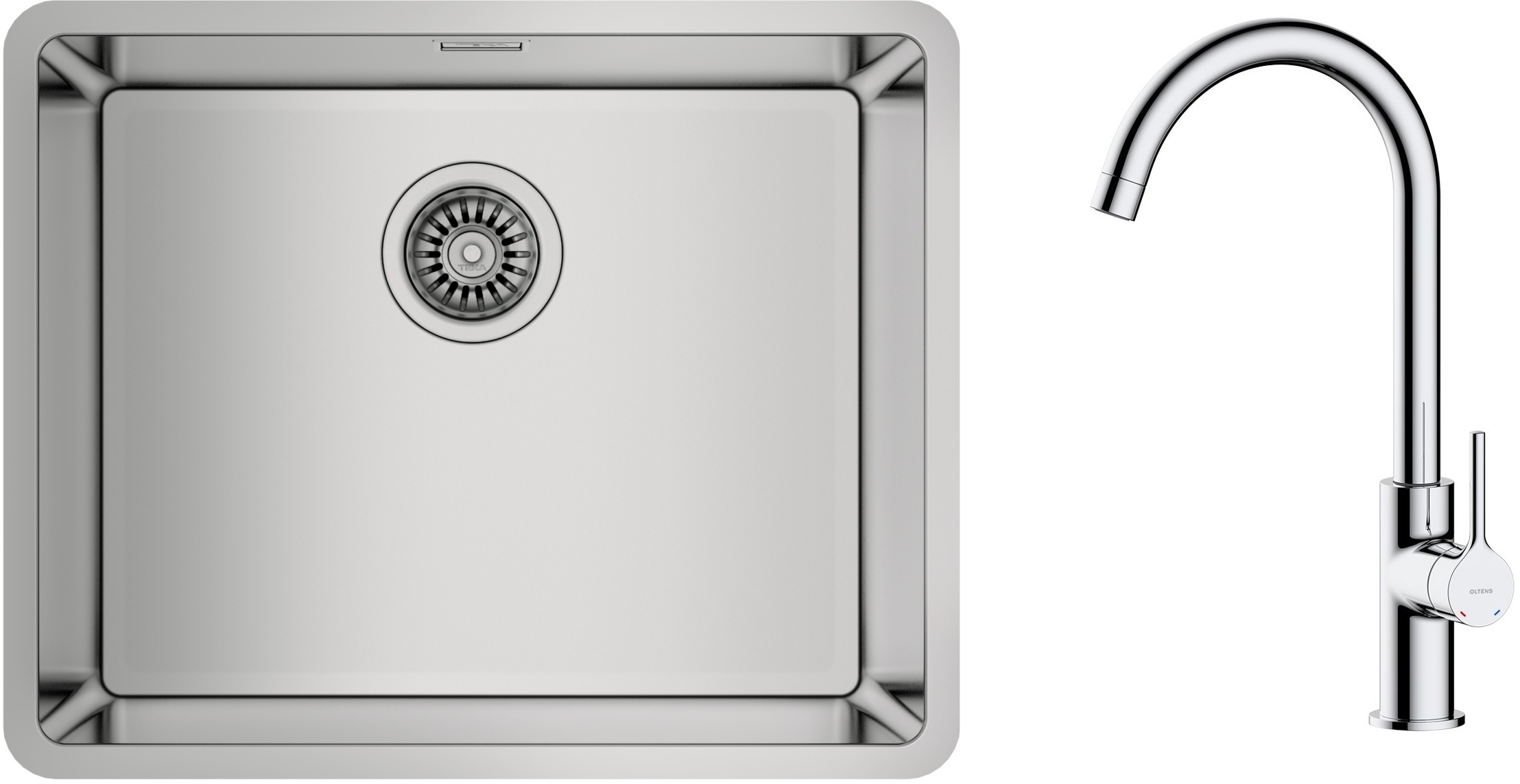 Zestaw Teka Be Linea RS15 50.40 zlewozmywak 54x44 cm z baterią kuchenną Oltens Skaft stal polerowana/chrom (115000005, 35206100) - Wysyłka w 24h