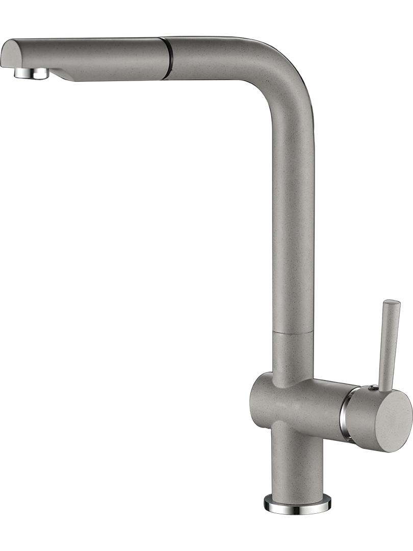 Laveo Luna bateria kuchenna stojąca z wyciąganą wylewką szara BLZ969D