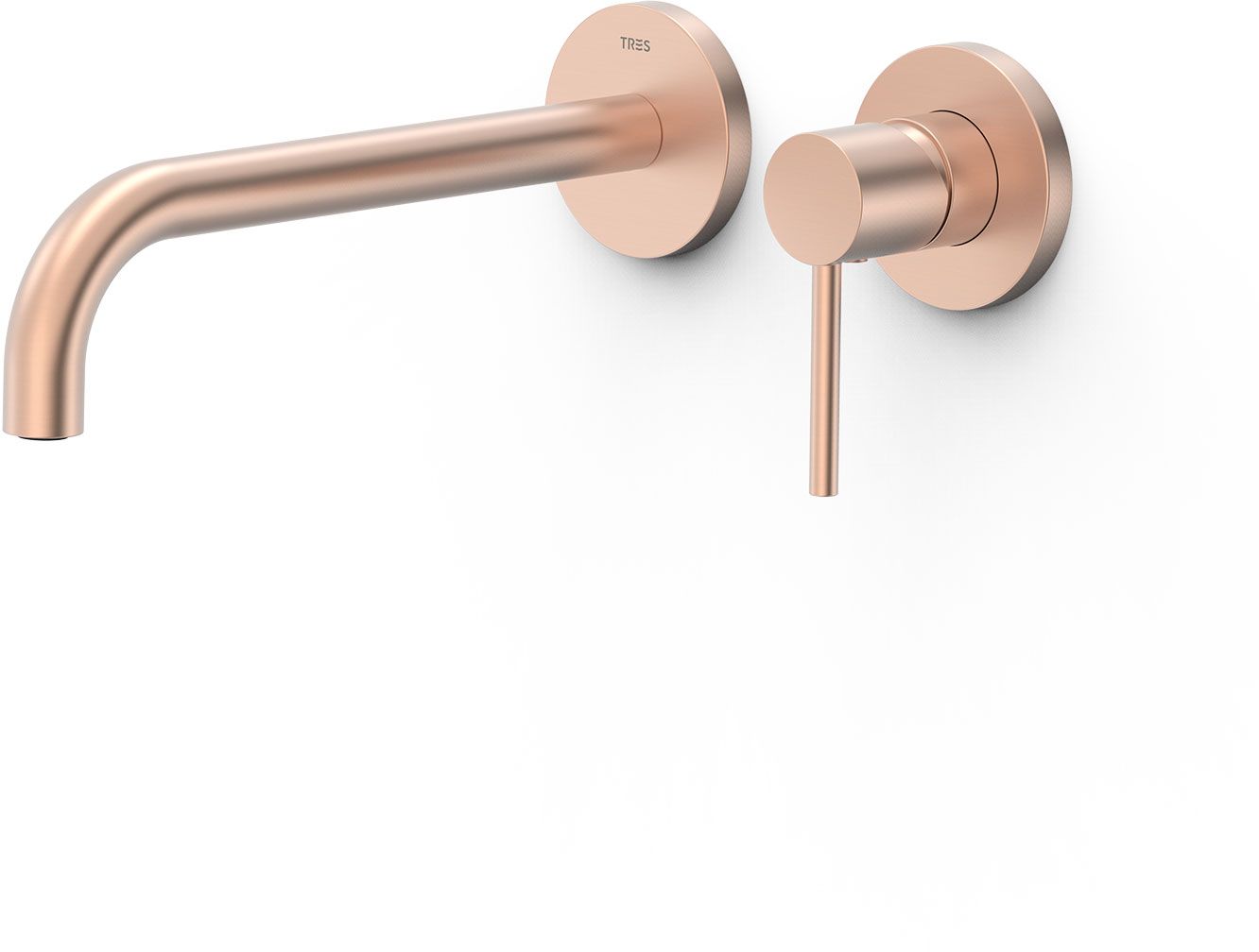 Tres Study bateria umywalkowa podtynkowa matowe różowe złoto 26230022OPM