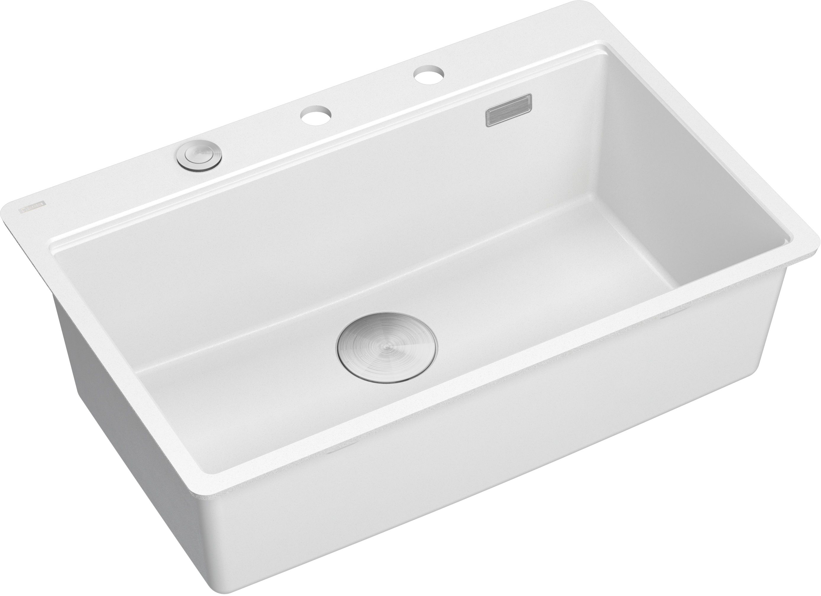 Quadron Marc 110 FM zlewozmywak 75x49 cm GraniteQ snow white/elementy stalowe HQM7650U1_FM_BS