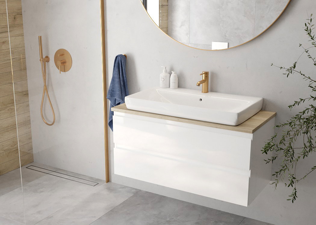 Oltens Molle bateria wannowo-prysznicowa podtynkowa złoty szczotkowany 34100810 - Wysyłka w 24h