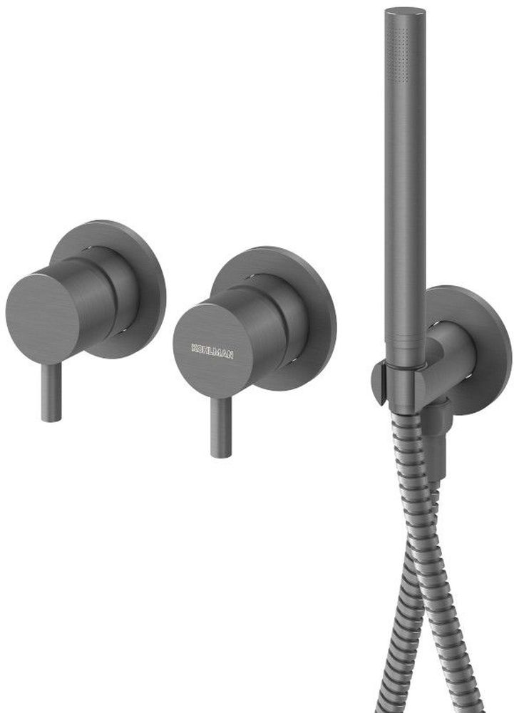 Kohlman Axel Gray bateria wannowo-prysznicowa podtynkowa grafit szczotkowany QW260AG