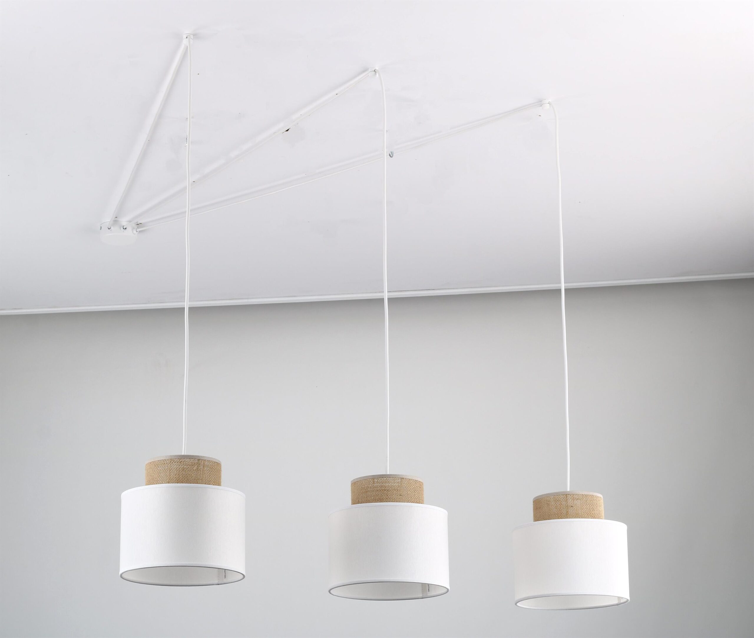 TK Lighting Duo Juta lampa wisząca 3x15W biały 2345