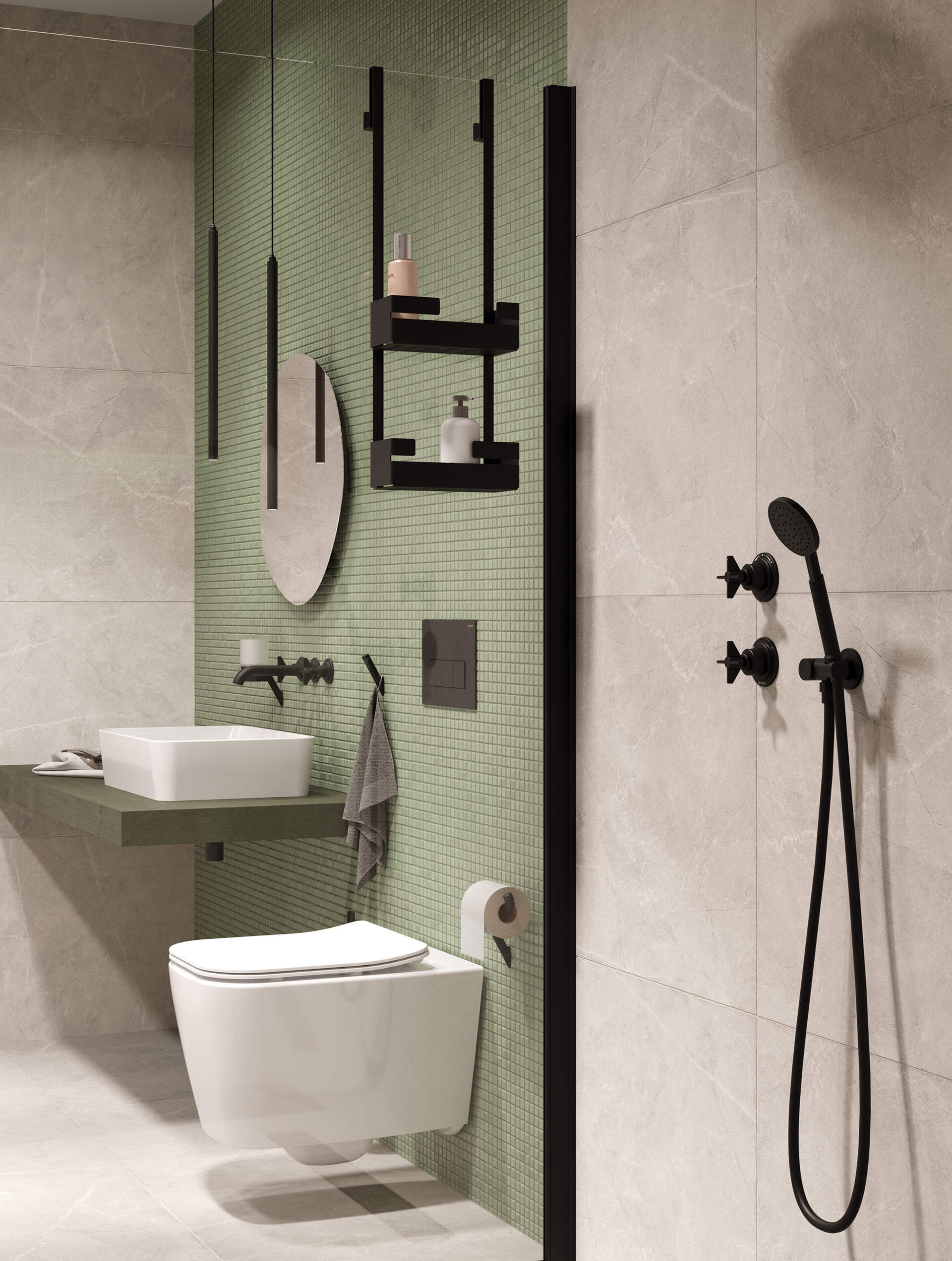 Deante Temisto bateria prysznicowa podtynkowa czarny mat BQTN44P