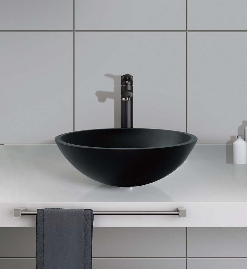Sapho Beauty Telica umywalka 42 cm nablatowa okrągła czarna TY181B