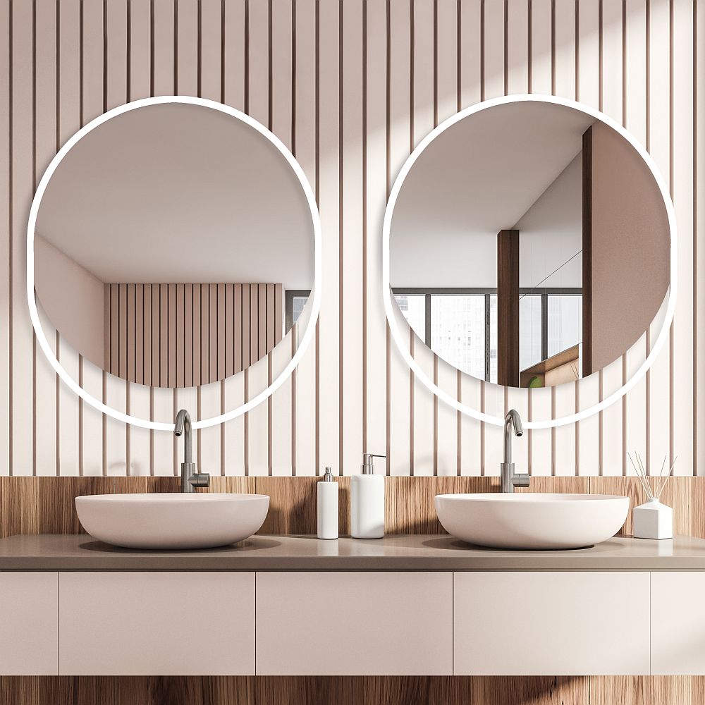 Guarda Musa lustro 80x95 cm owalne biały FOR-RAV-BIALY-80X95