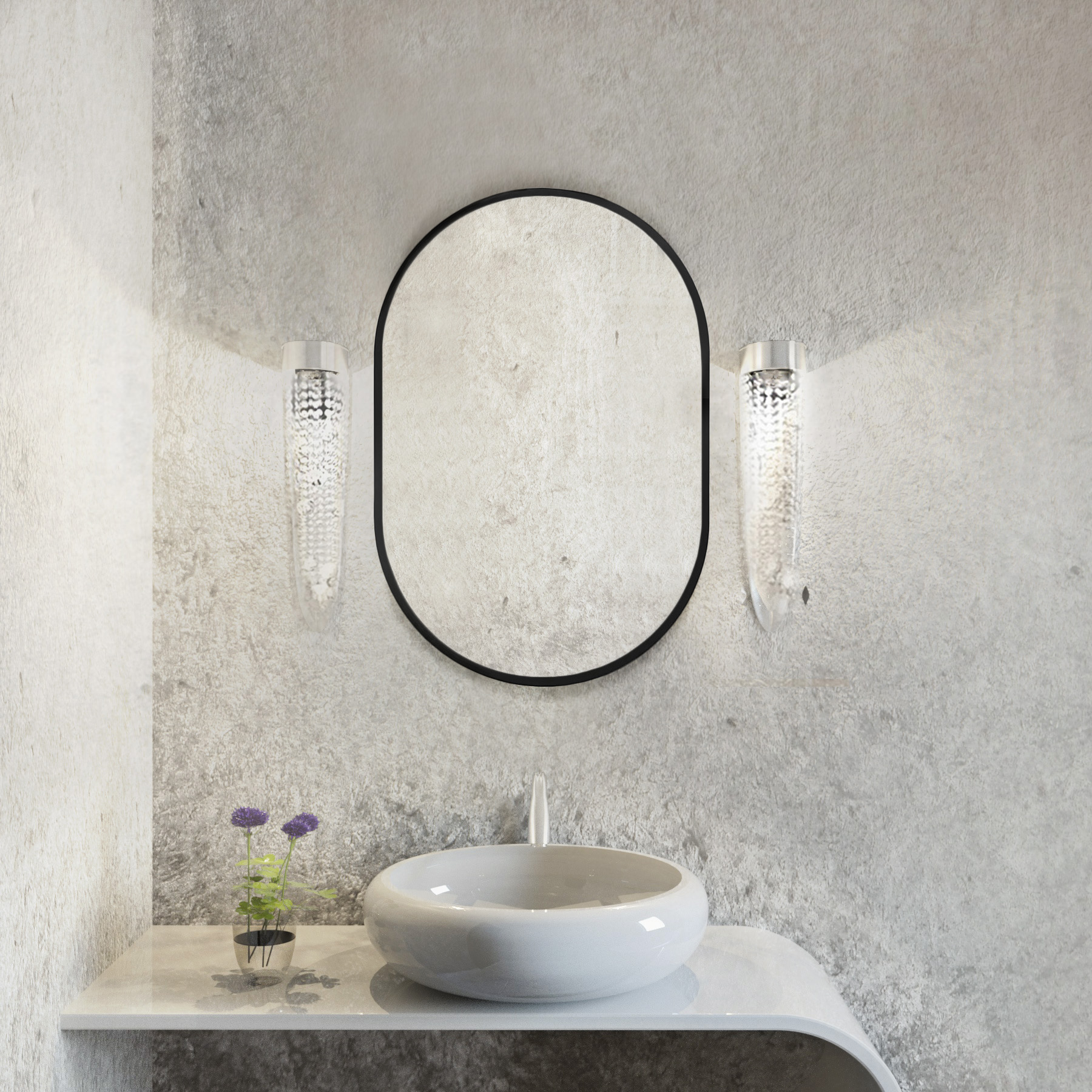 Baltica Design Tiny Border Pastille lustro 40x95 cm owalne czarny