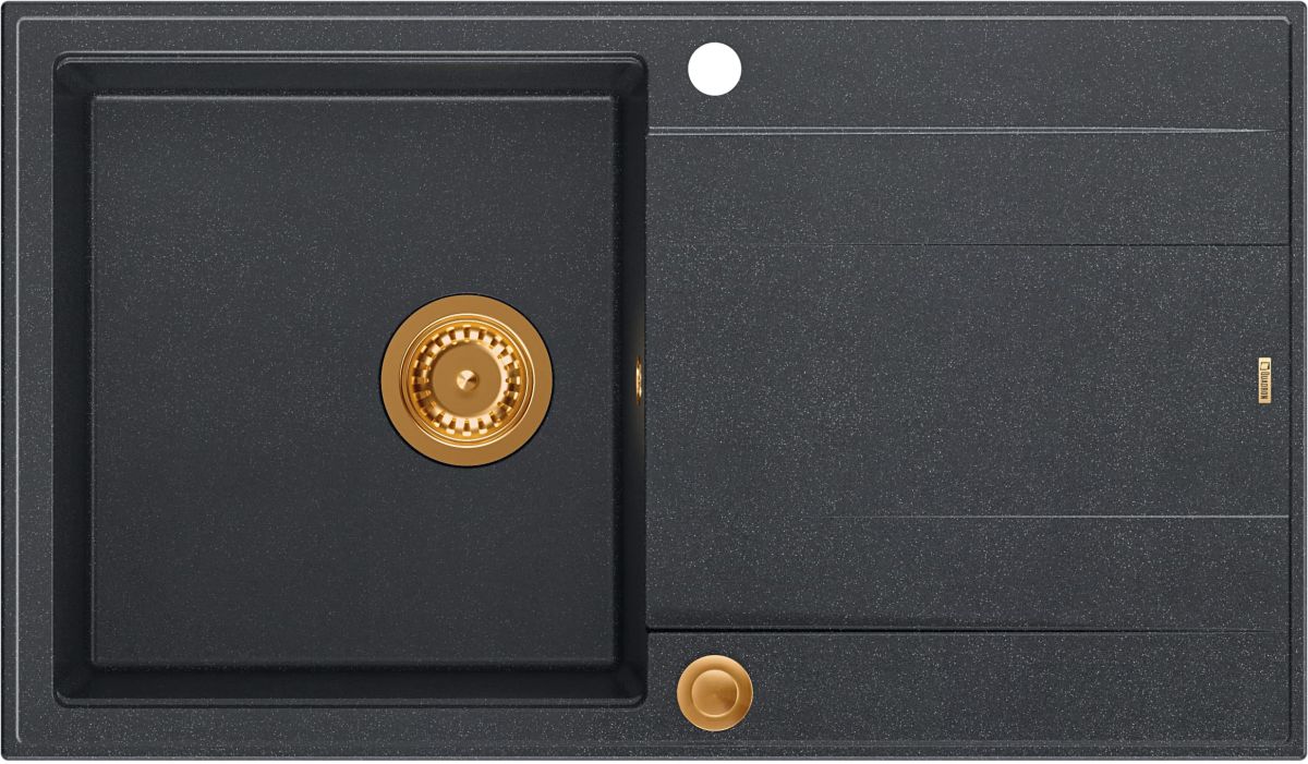 Quadron Evan 111 zlewozmywak 86x50 cm GraniteQ black diamond/miedź HCQE8650U8_PVDC1_P2O