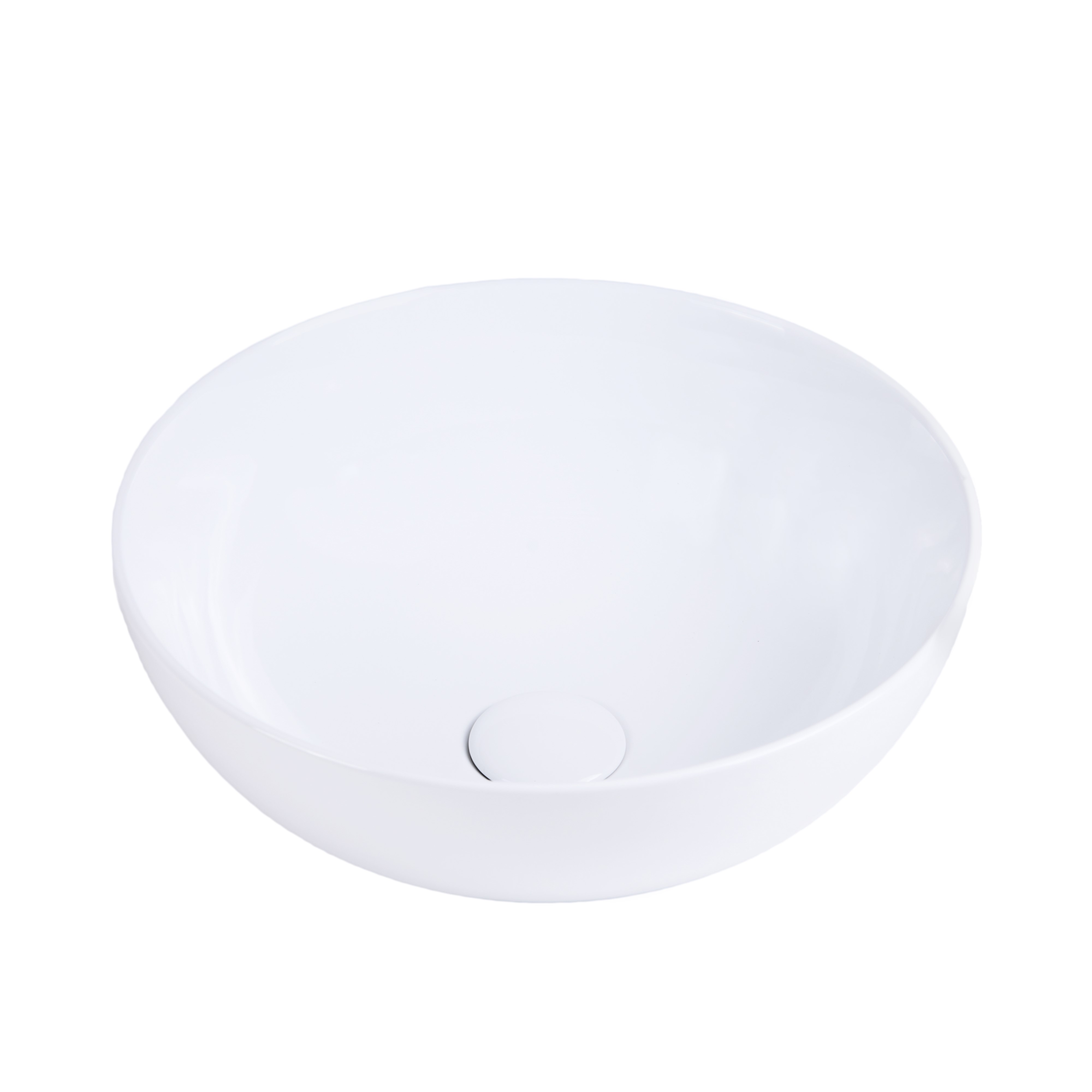 Uptrend Lena L umywalka 38,5x38,5 cm nablatowa okrągła biały połysk UP4005-2 - Wysyłka w 24h