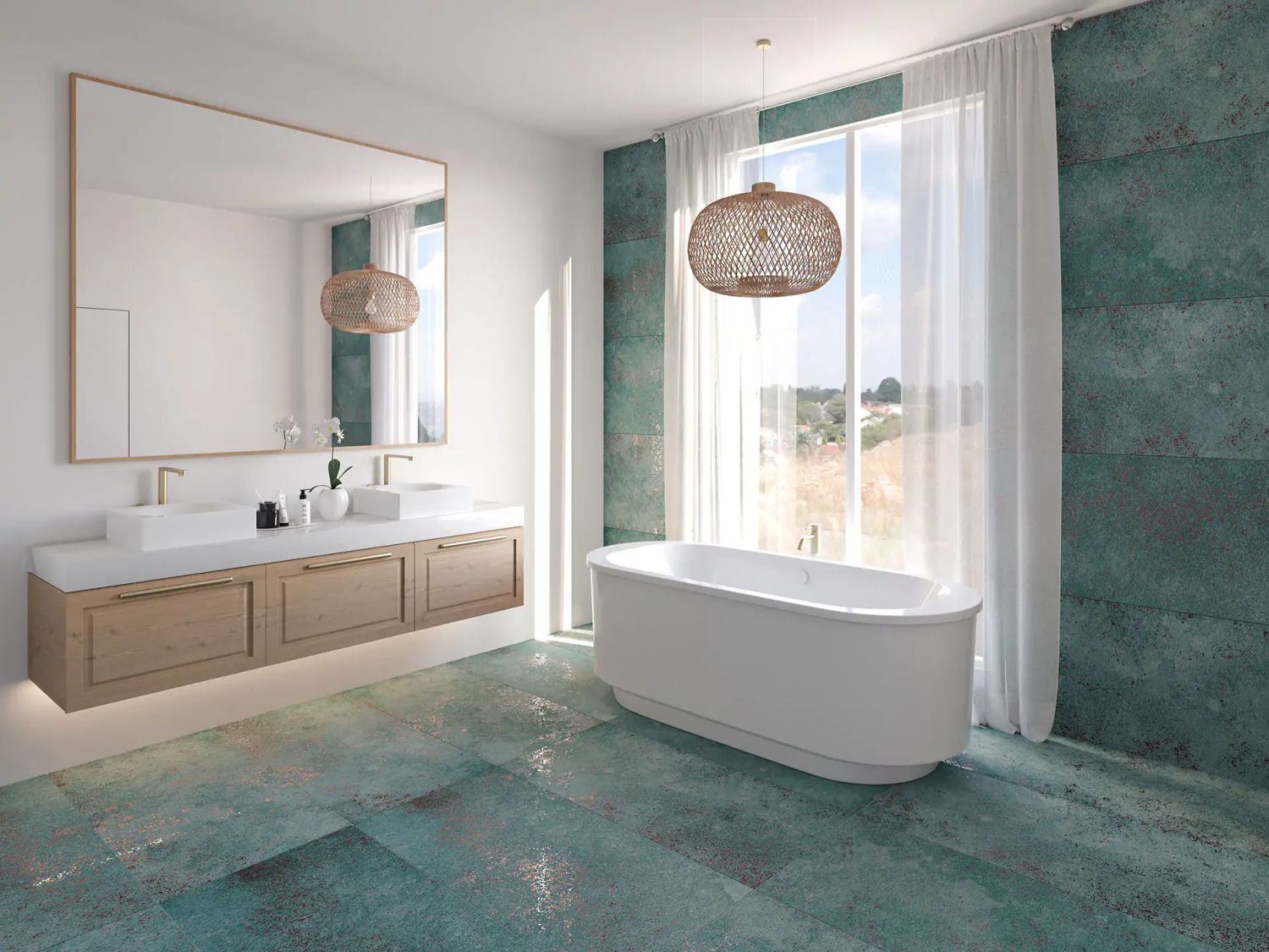 Ceramstic Di Carta płytka ścienno-podłogowa 120x60 cm zielona