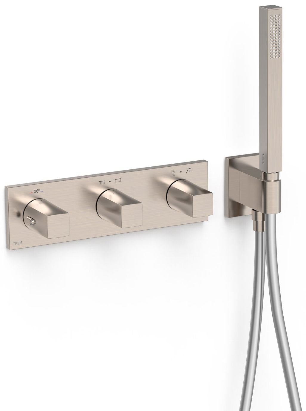 Tres B-System bateria wannowo-prysznicowa podtynkowa termostatyczna stal 30725401AC