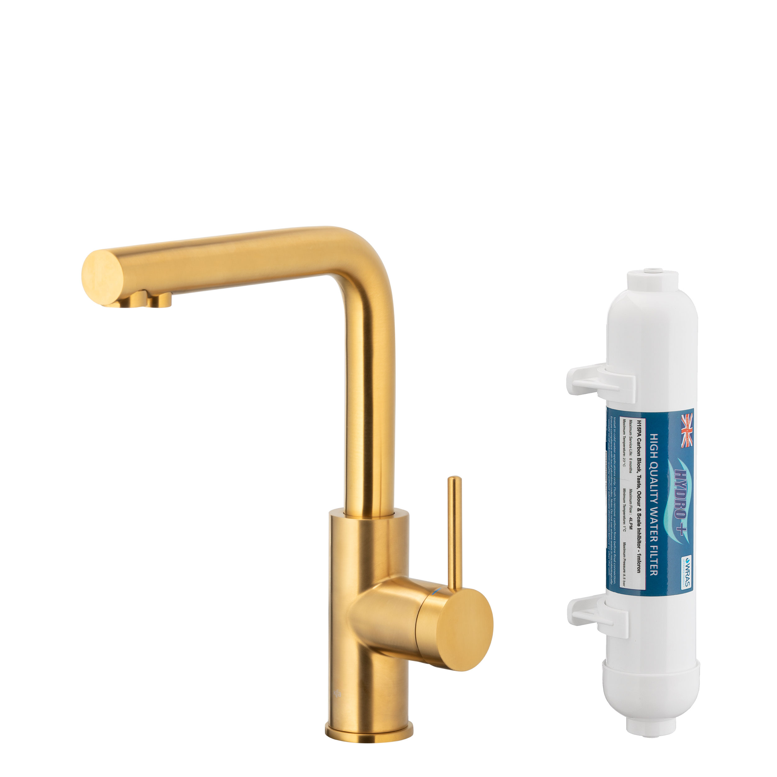 KFA Armatura Duero Pure Basic bateria kuchenna stojąca z filtrem Hydro+ złoty szczotkowany 6623-912-31