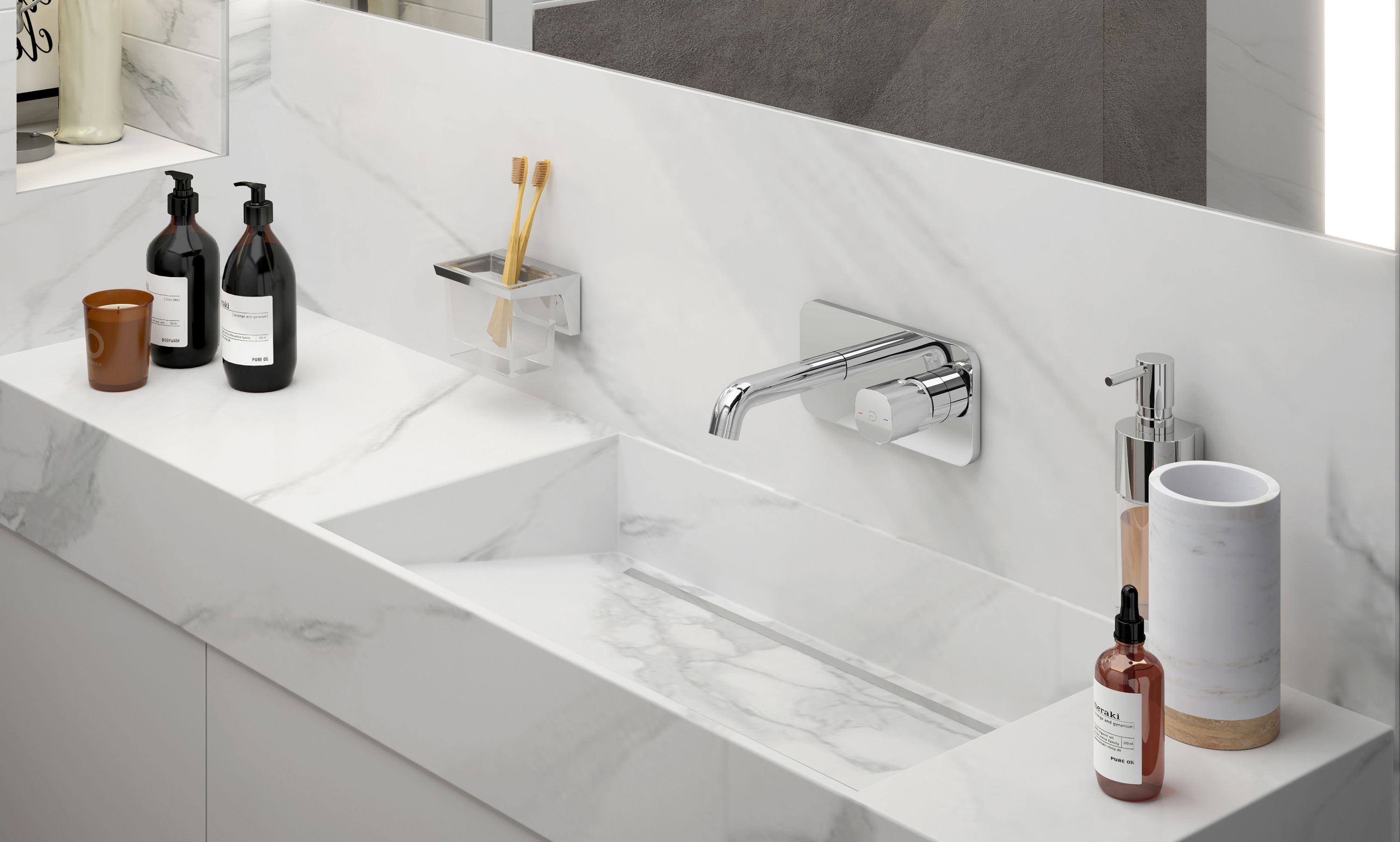 FDesign Meandro bateria umywalkowa podtynkowa chrom FD1-MDR-3PA-11