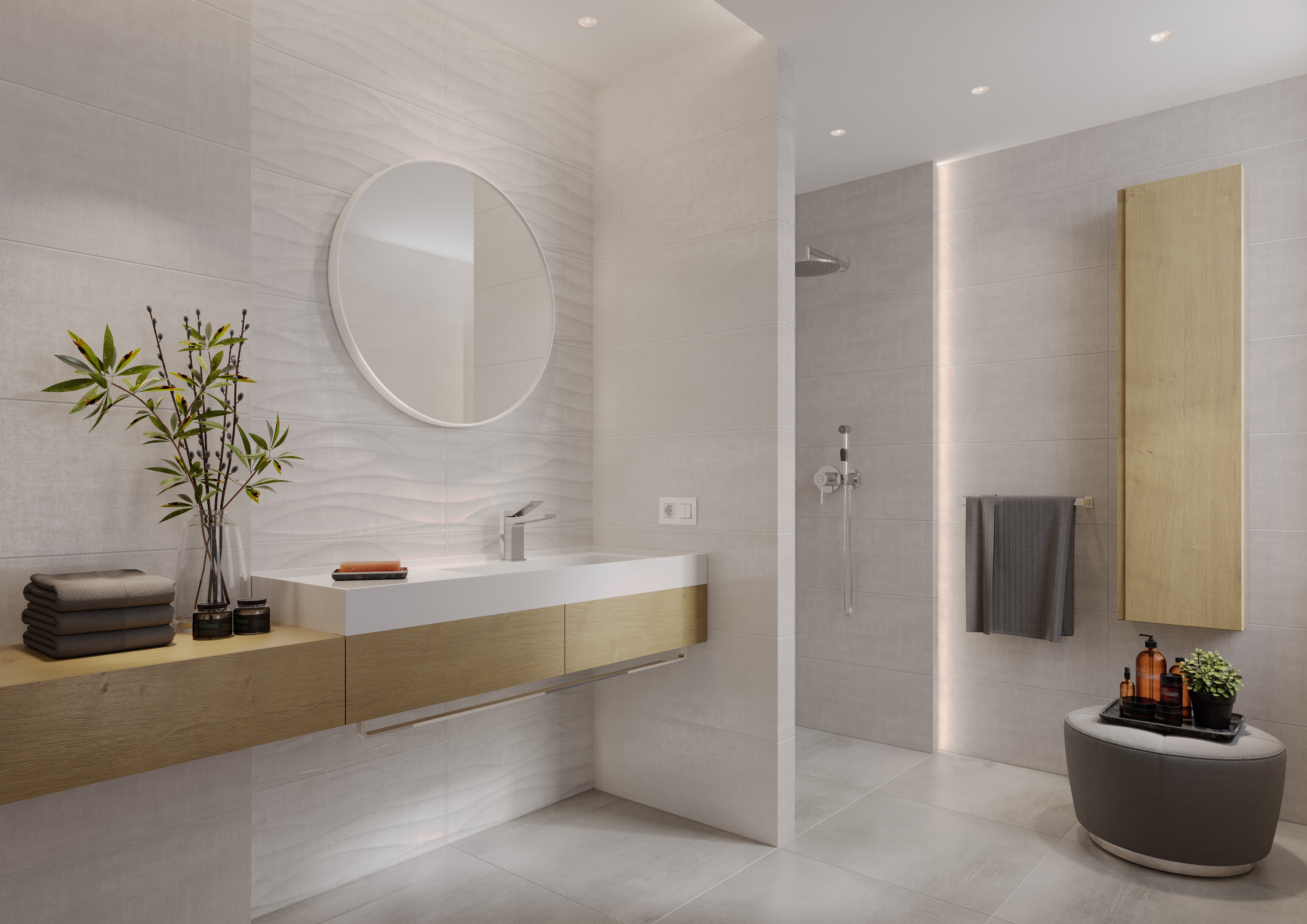 Cersanit Shiny Textile PS810 cream satin structure płytka ścienna 29,8x59,8 cm STR kremowy satynowy