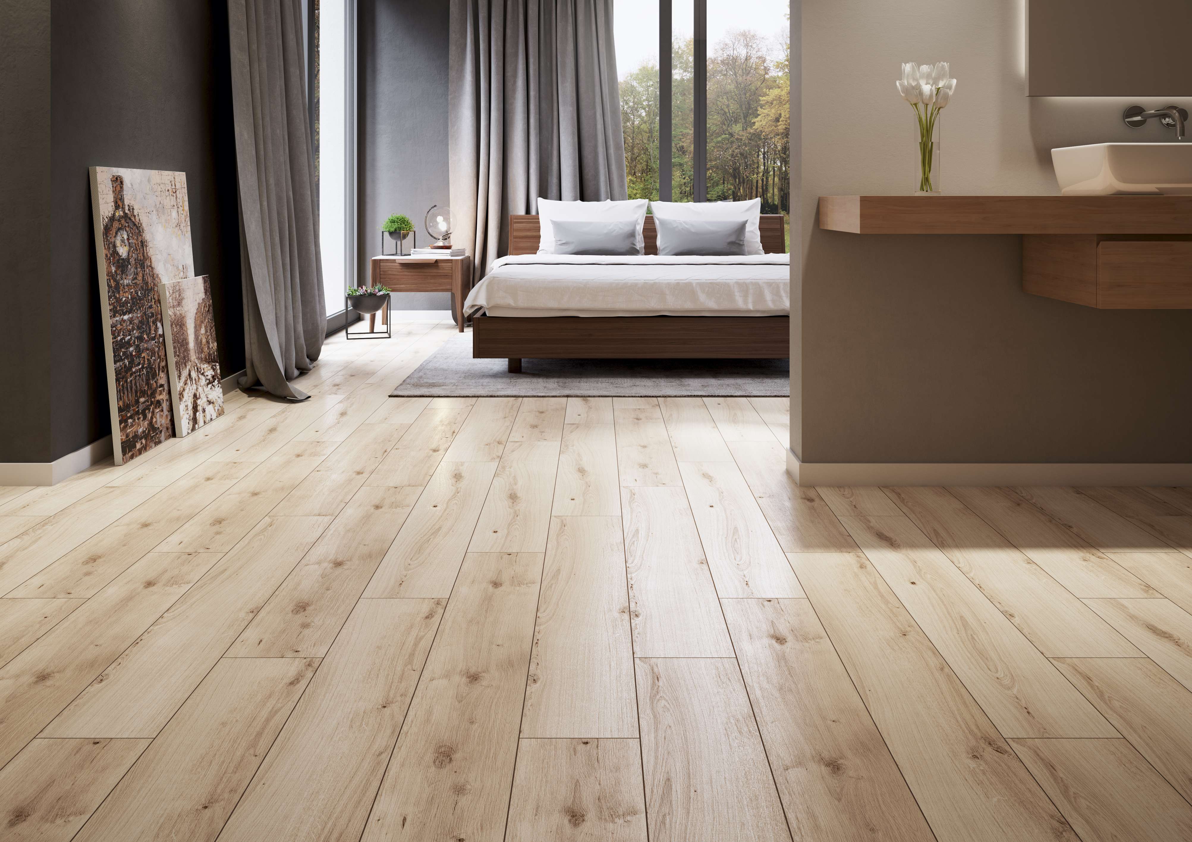 Opoczno Grand Wood Natural Cream płytka ścienno-podłogowa 19,8x119,8 cm STR beżowy mat