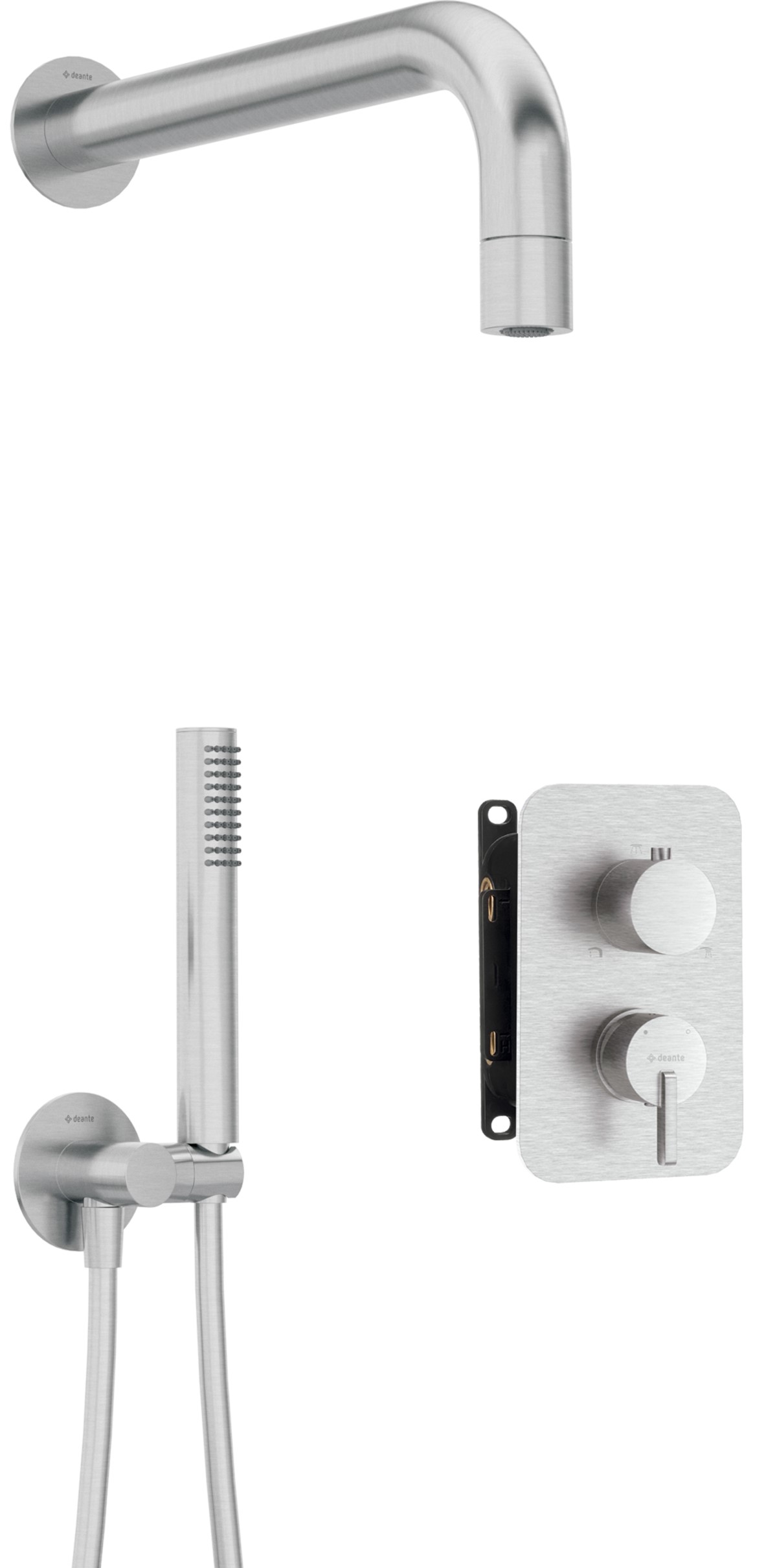 Deante Silia zestaw prysznicowy podtynkowy stal szczotkowana BXYZFQSM