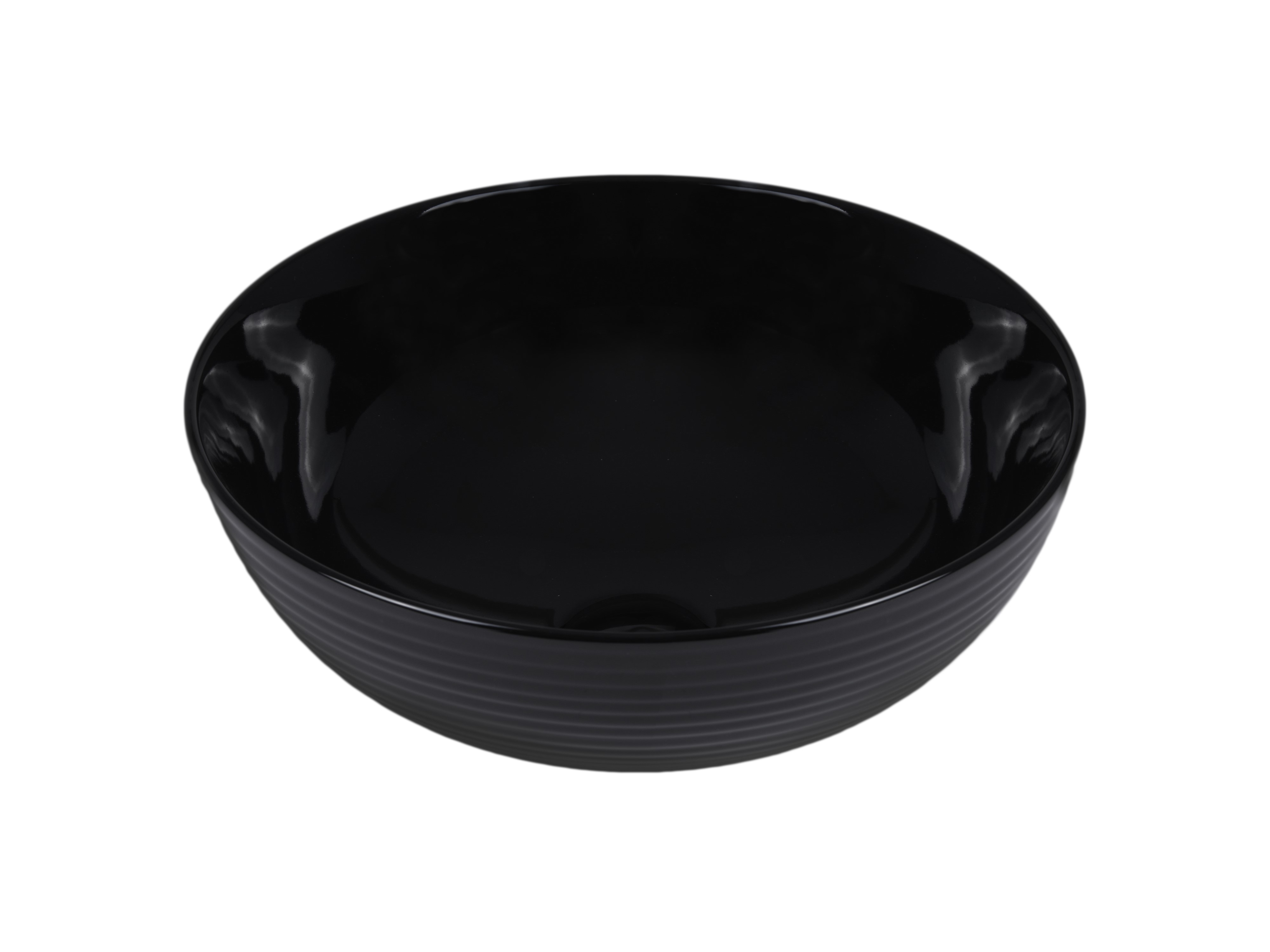 Uptrend Cleo Black Gloss umywalka 38,5x38,5 cm nablatowa okrągła czarny połysk UP4004-2-B18