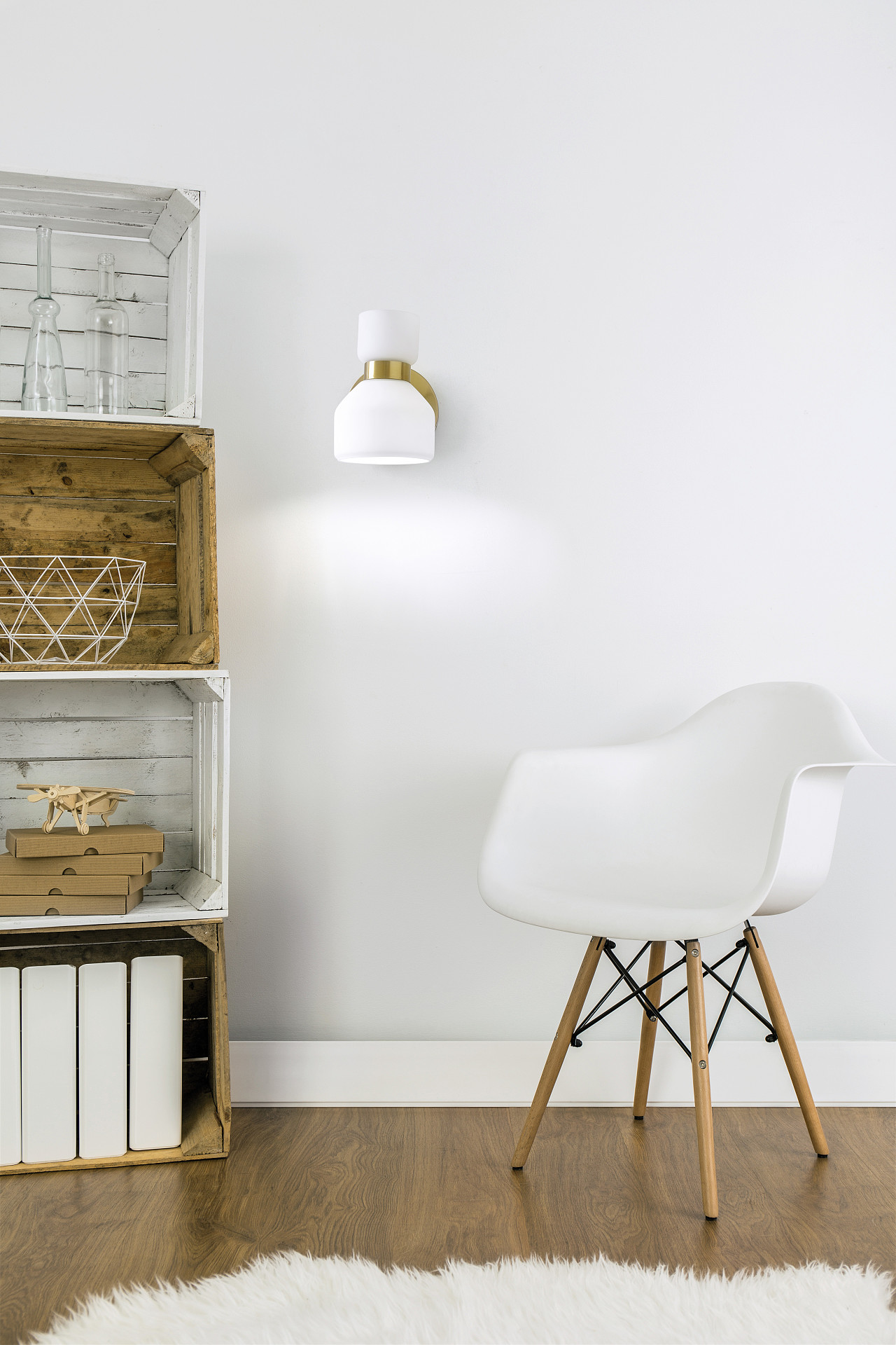 Miloox Fifty kinkiet 1x40W złoty/biały 1744.17