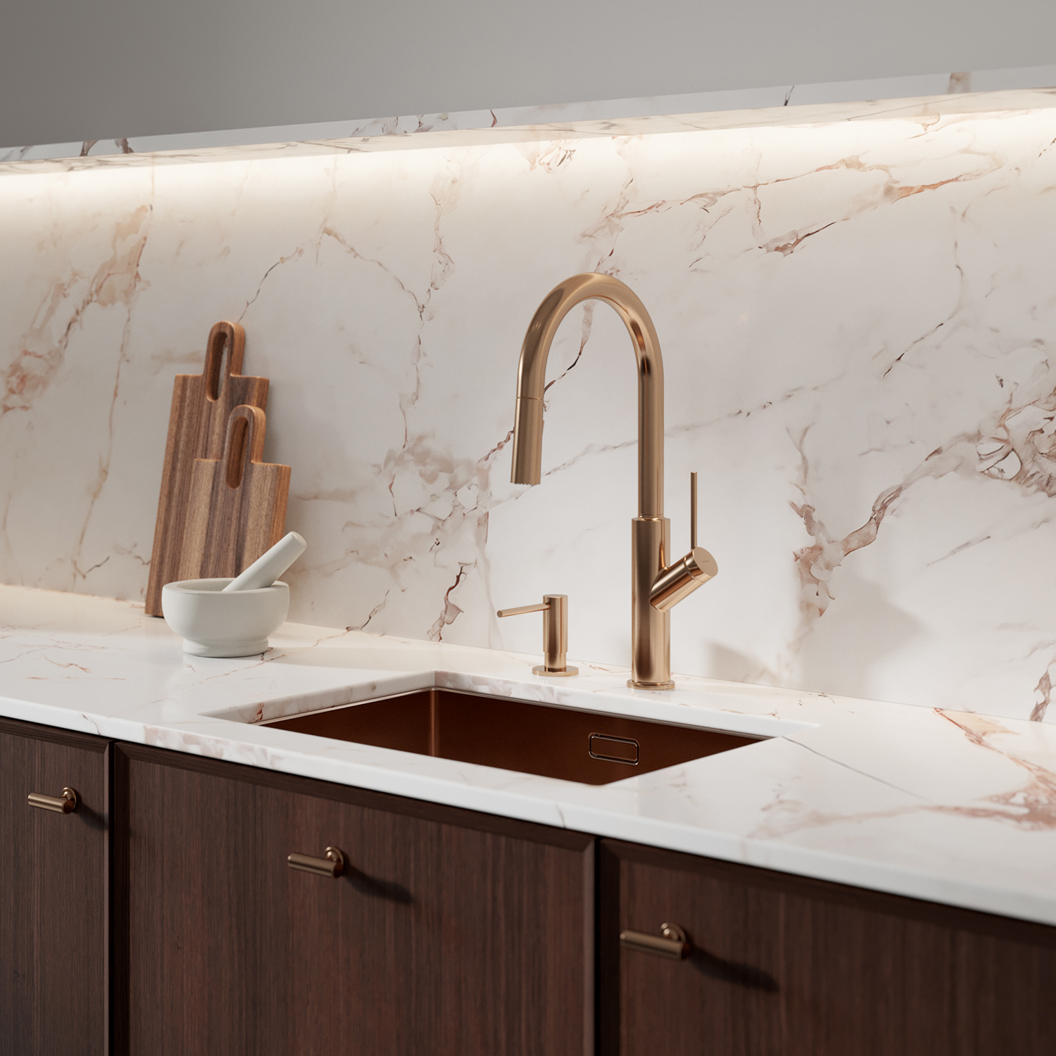 Omnires Bend bateria kuchenna stojąca miedź szczotkowana BE6455CPB - Wysyłka w 24h