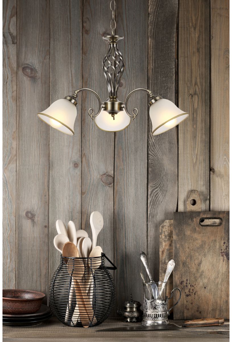 Globo Lighting Odin lampa wisząca 3x60W stare złoto/satyna 60208-3