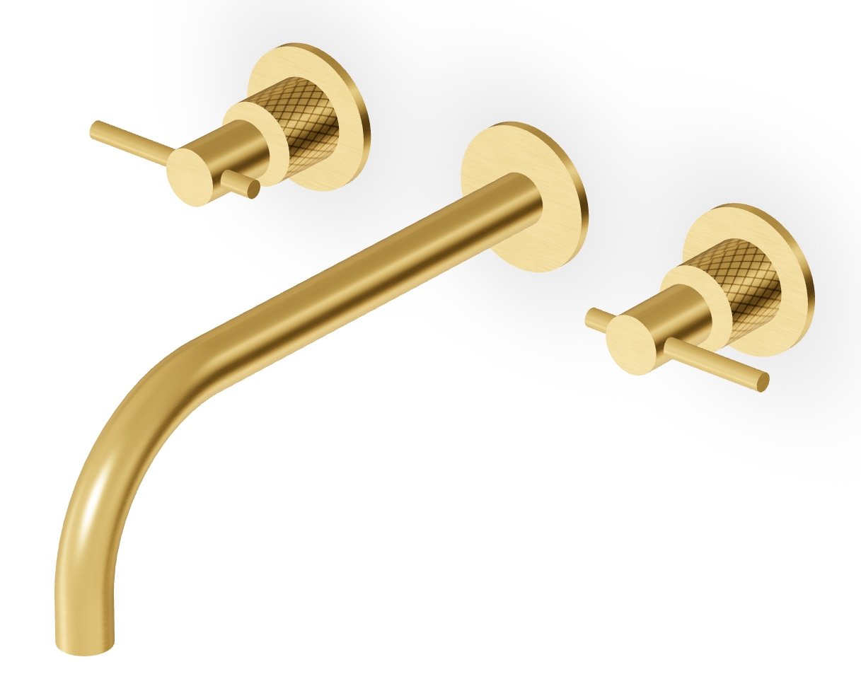 Zucchetti Helm bateria umywalkowa podtynkowa złoto szczotkowane/radełkowanie ukośne ZHL761.XP41G3