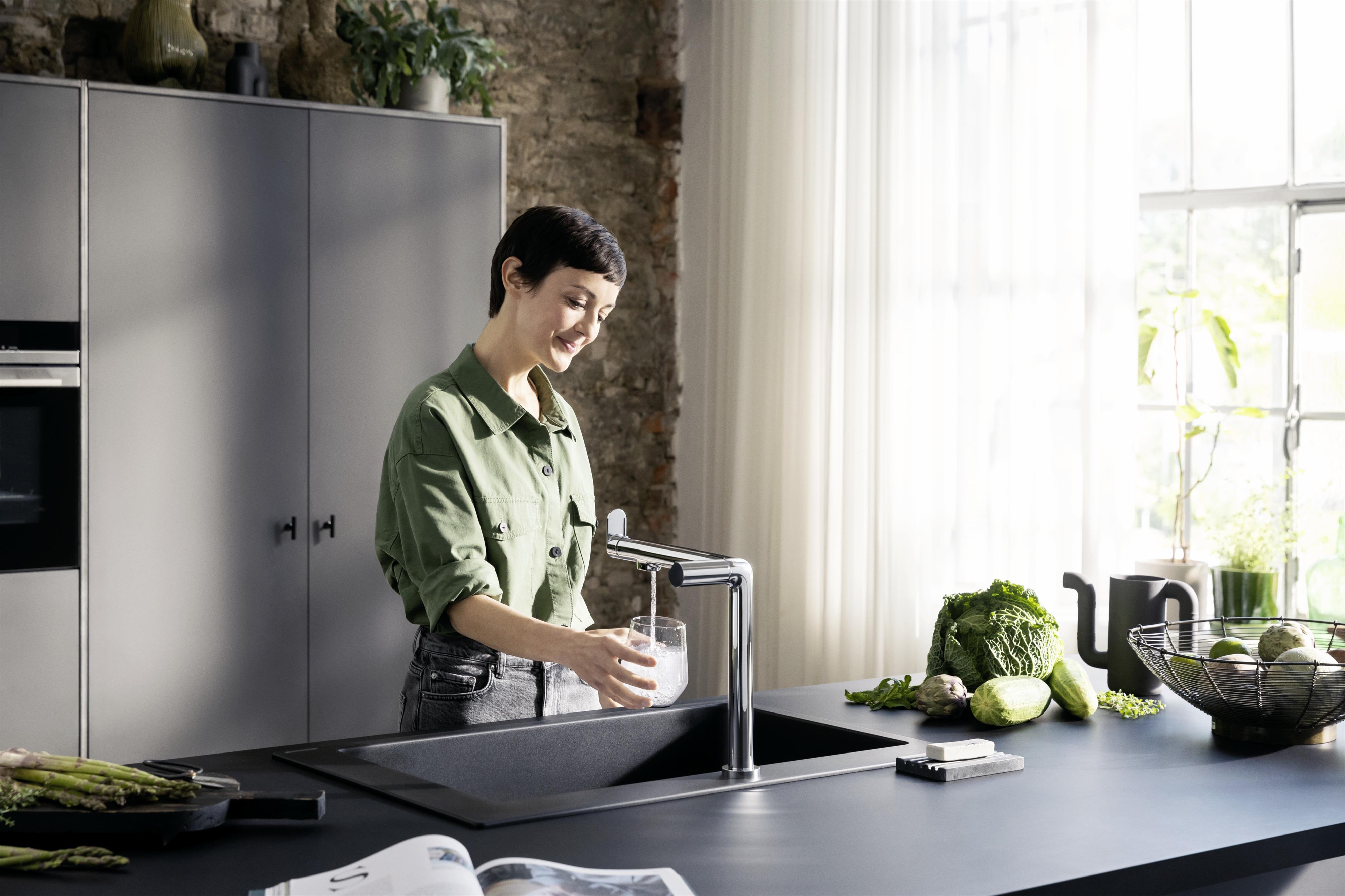 Hansgrohe Aqittura M91 bateria kuchenna stojąca z filtrem chrom 76837000