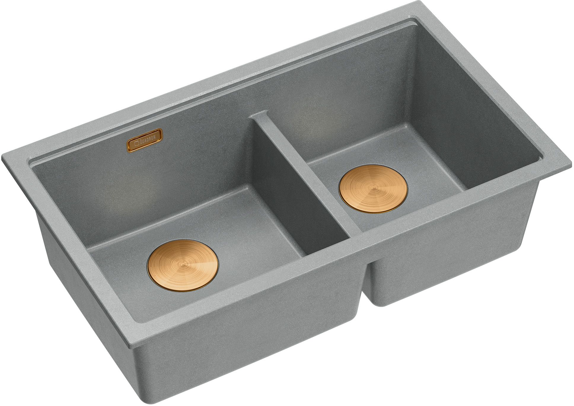 Quadron Logan 120 zlewozmywak GraniteQ 76x45 cm silver stone/elementy miedziane HQL7645U5_PVDC1_U