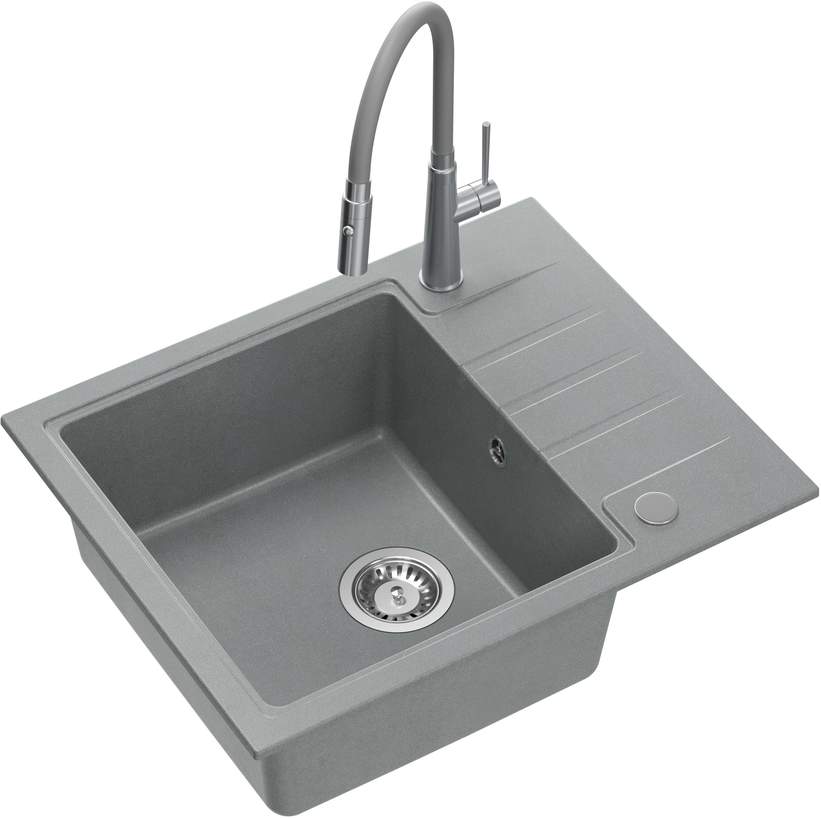 Quadron Peter zlewozmywak z baterią szary/stal HCQP6250SZK_3922505BSGR