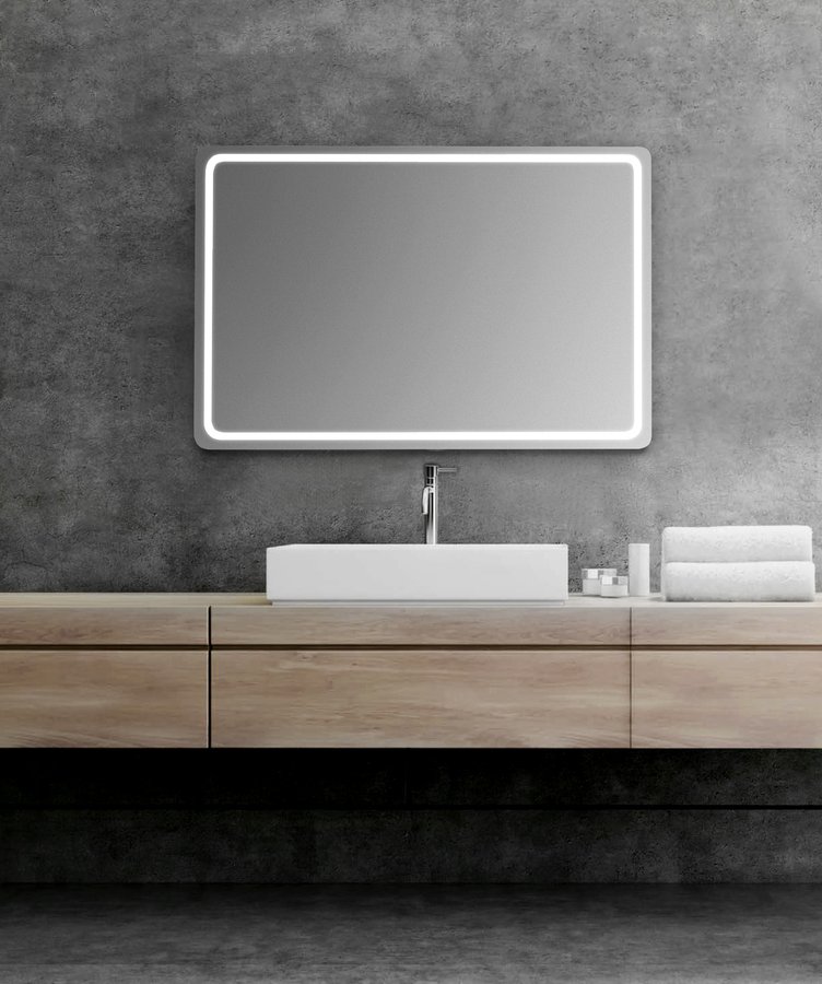 Sapho Nyx lustro 90x50 cm prostokątne z oświetleniem LED NY090