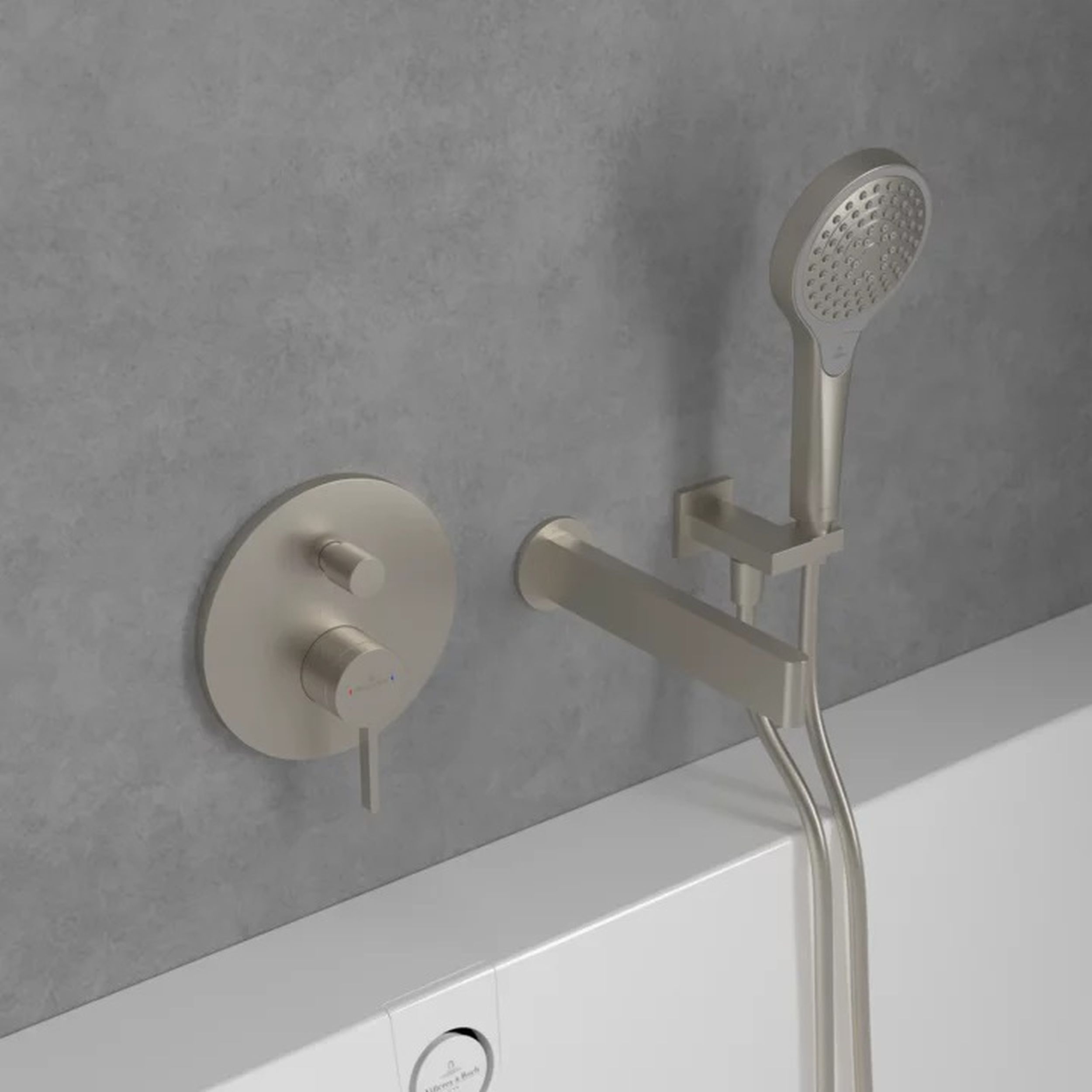 Villeroy & Boch Dawn bateria wannowo-prysznicowa podtynkowa nikiel szczotkowany mat TVS10635311064