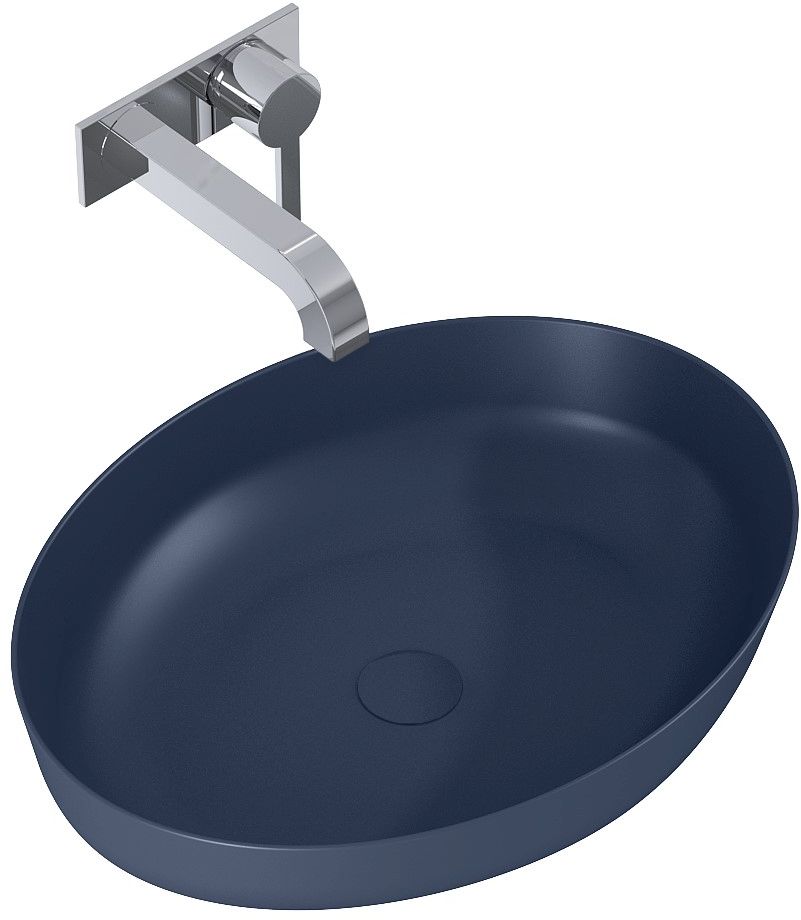 Elita Rika umywalka 52x39,5 cm owalna nablatowa navy blue matt RE040520087030