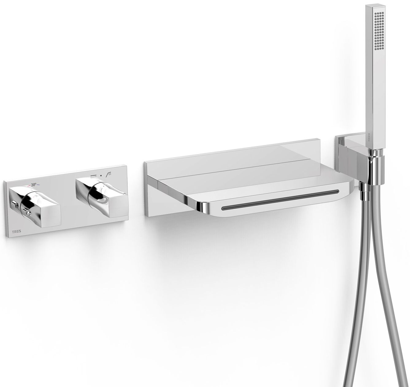 Tres B-System bateria wannowo-prysznicowa podtynkowa termostatyczna chrom 30725207