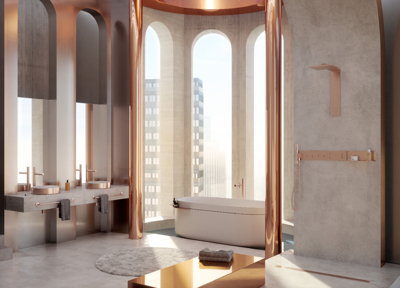 Axor Drain element zewnętrzny odpływu liniowego 100 cm czerwone złoto szczotkowane 42523310