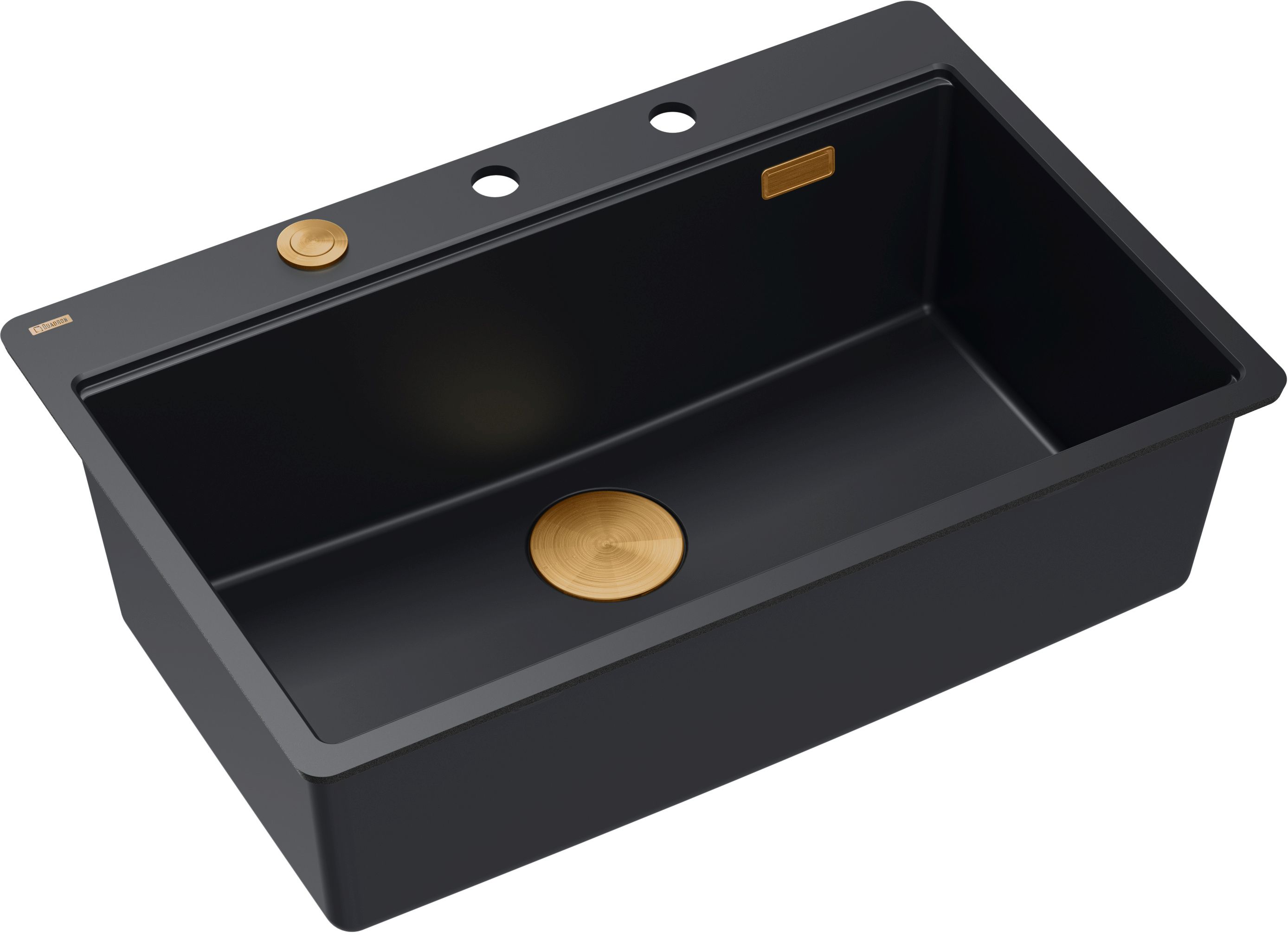 Quadron Marc 110 FM zlewozmywak 75x49 cm GraniteQ pure carbon/elementy miedziane HQM7650U7_FM_PVDC1