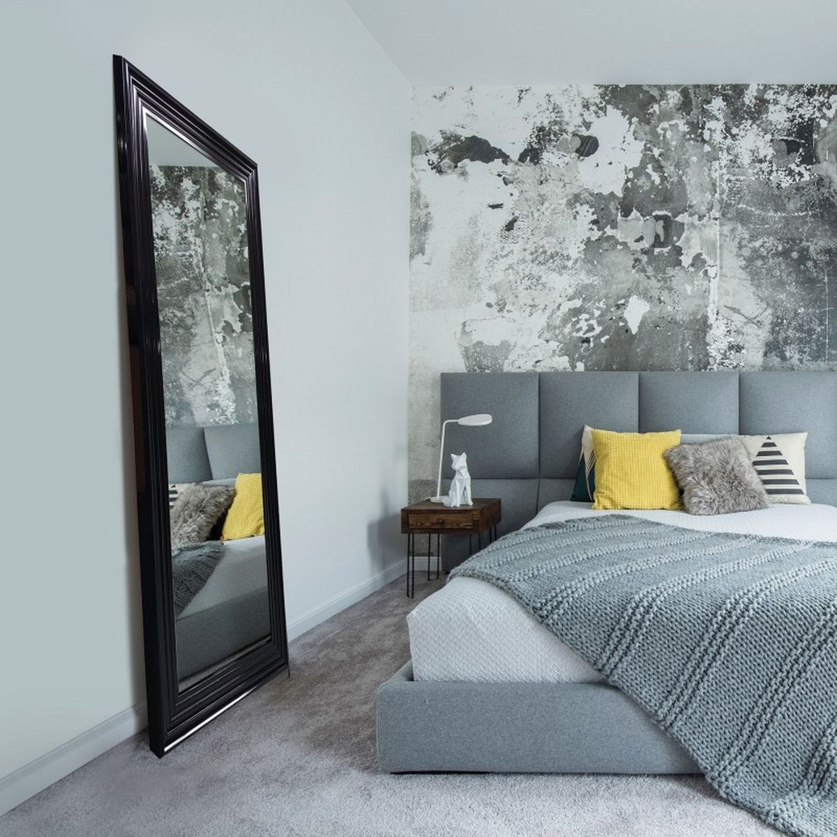 Ars Longa Malaga lustro 134x74 cm prostokątne czarny połysk MALAGA60120-C