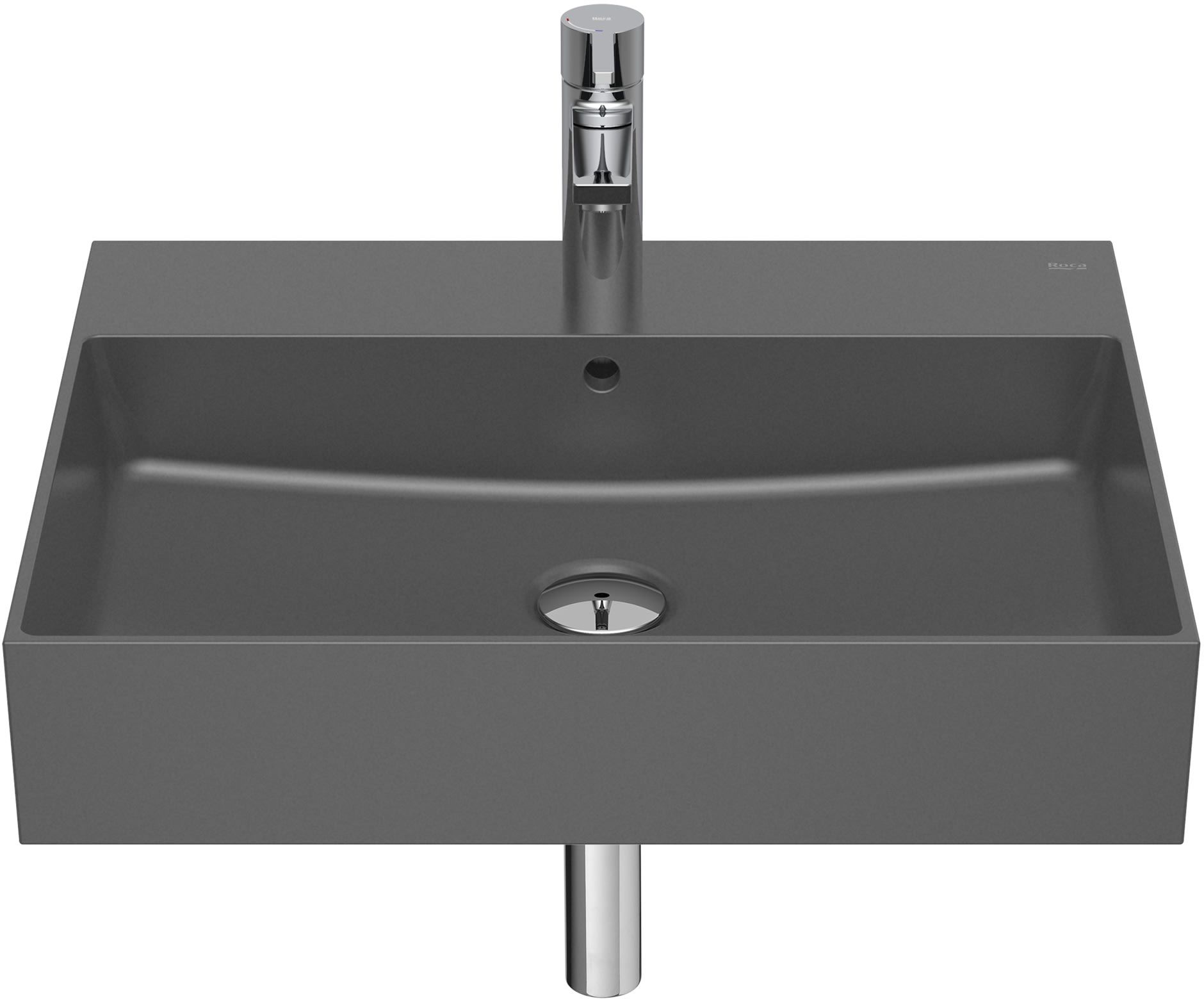 Roca Inspira Square umywalka 60x49 cm ścienna onyks A32752C640