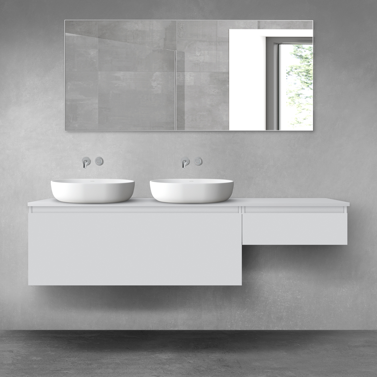 Oltens Vernal zestaw mebli łazienkowych 180 cm z blatem szary mat 68593700 - Wysyłka w 24h