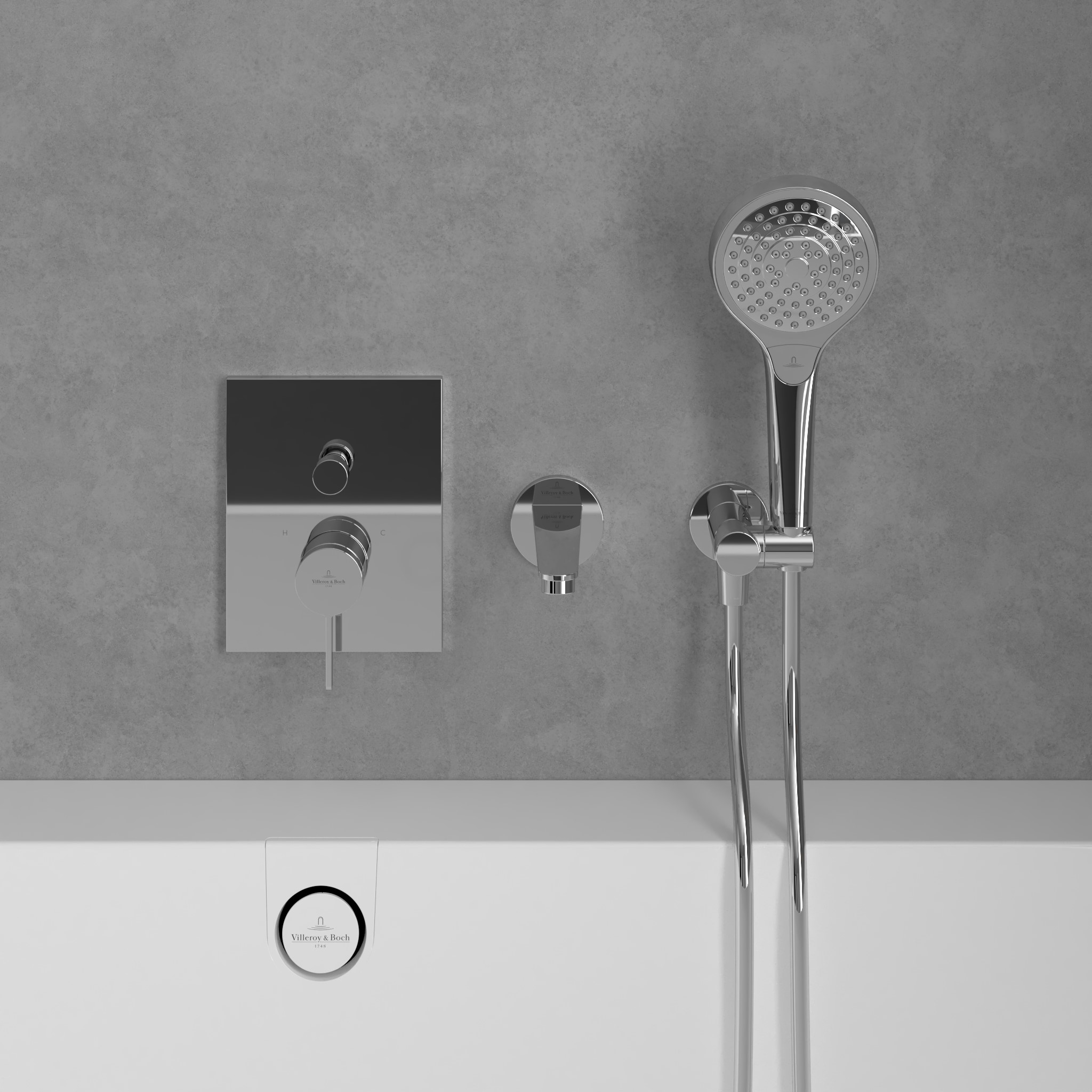 Villeroy & Boch Conum bateria wannowo-prysznicowa podtynkowa chrom TVT12700100061