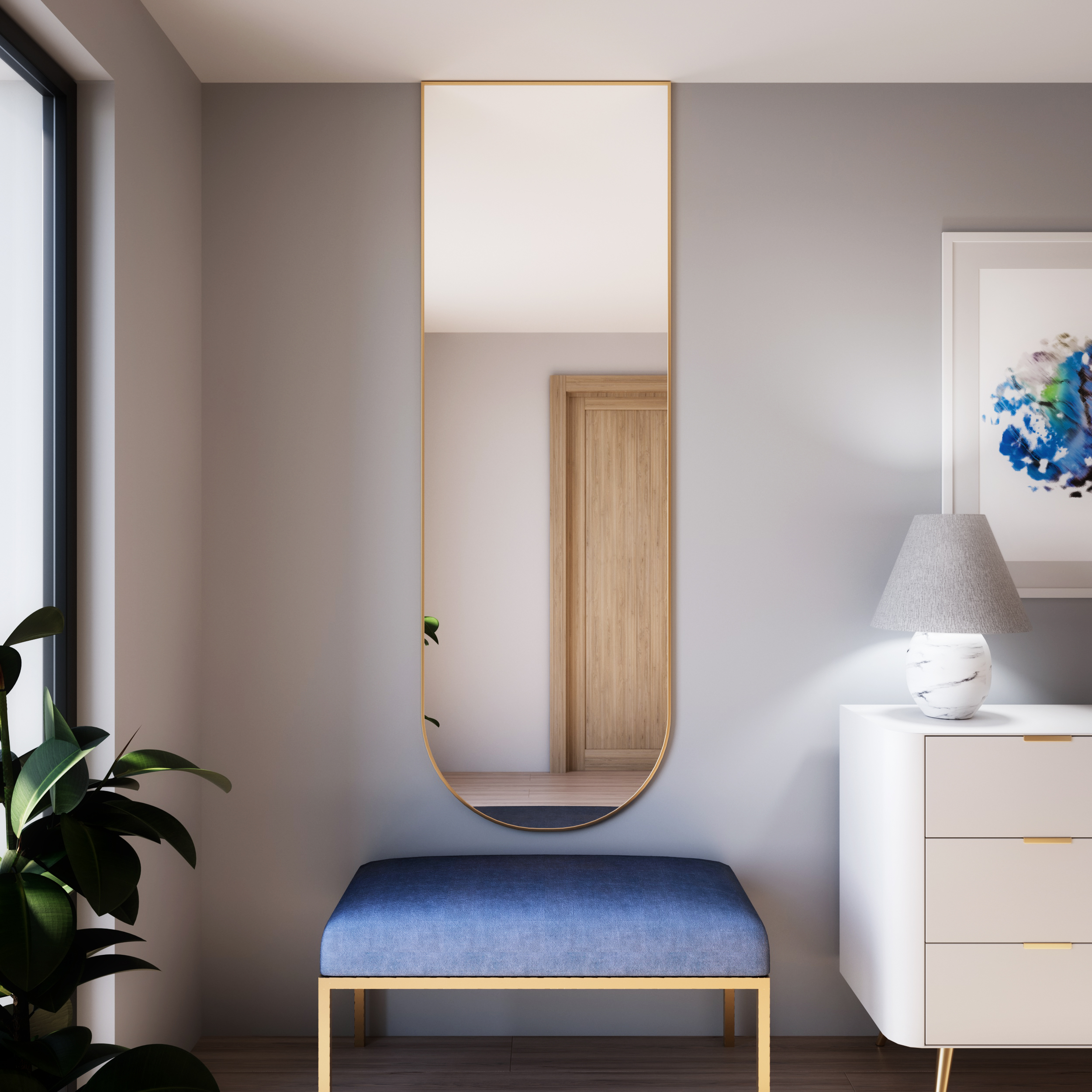 Baltica Design Tiny Border Pastille Cut lustro 40x150 cm złote