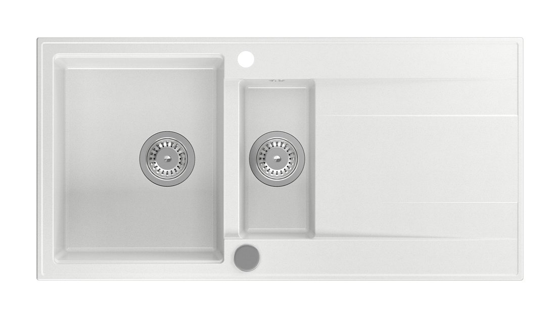 Sapho zlewozmywak granitowy 100x50 cm biały GR1331