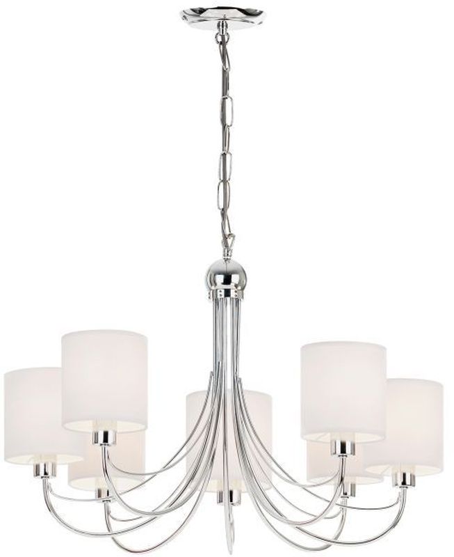 Endon Phantom lampa wisząca 7x40W biała/srebrna PHANTOM-7CH