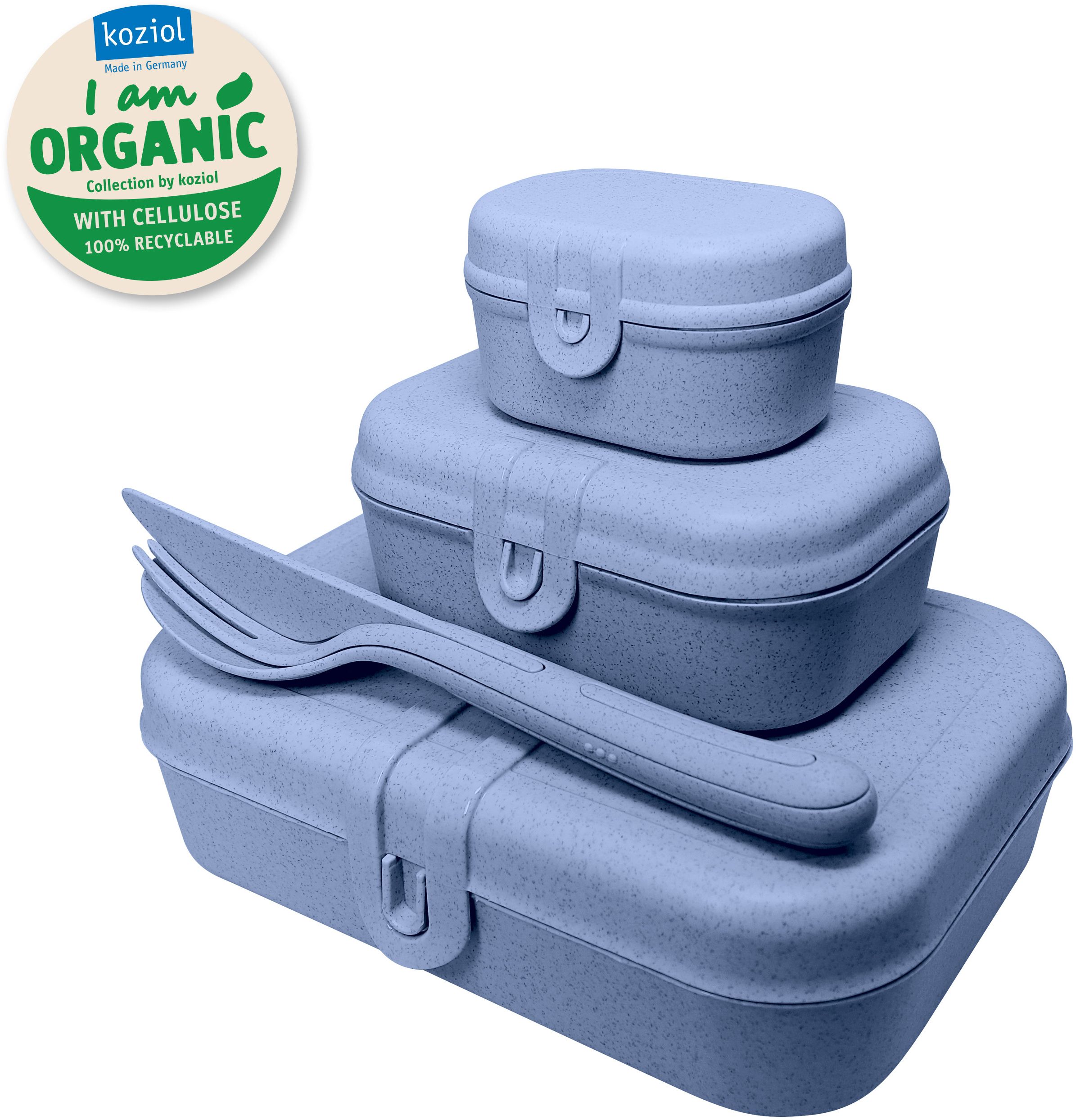 Koziol Pascal Ready zestaw śniadaniowy ze sztućcami niebieski 3168671 - Wysyłka w 24h