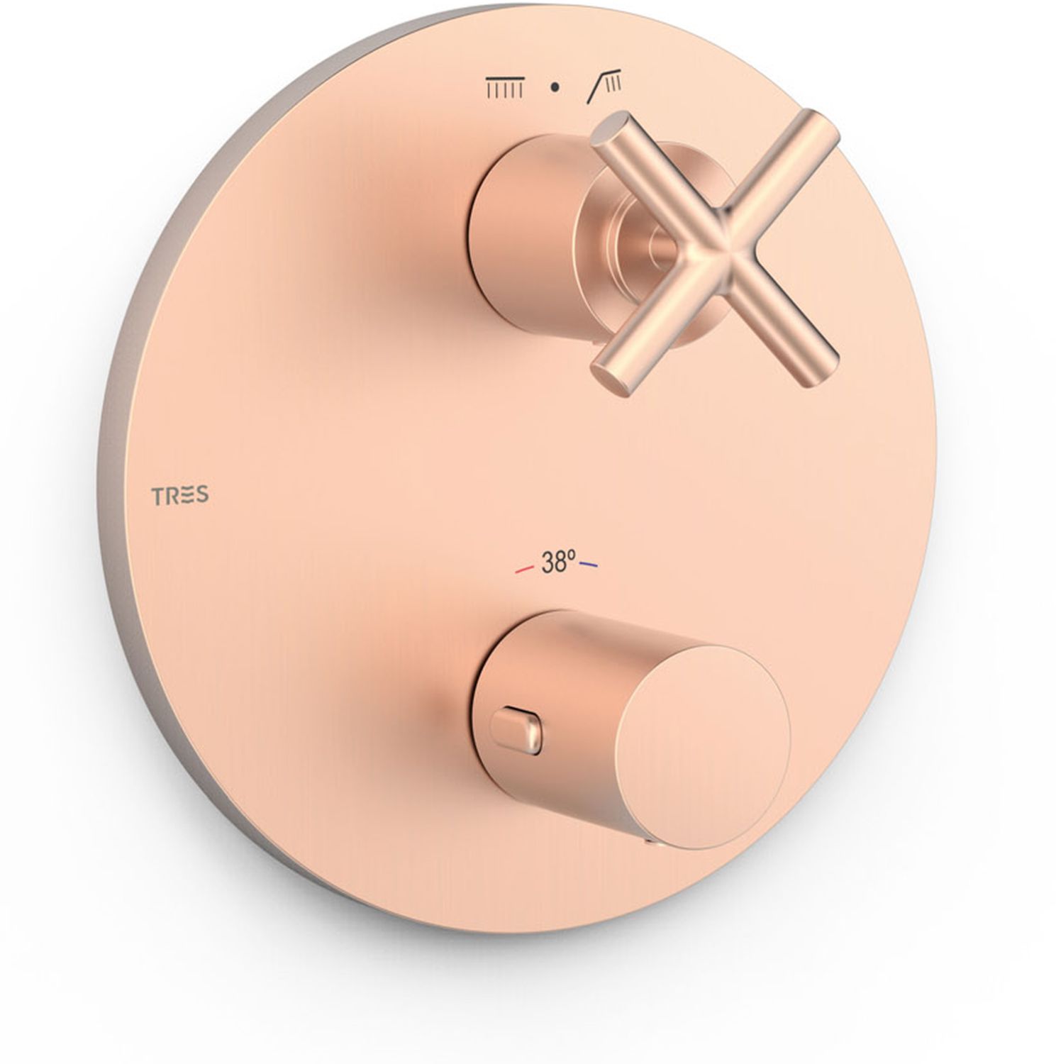 Tres Mont Blanc bateria wannowo-prysznicowa podtynkowa termostatyczna różowe złoto mat 28325001OPM