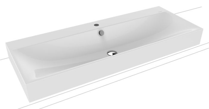 Kaldewei Silenio umywalka 120x46 cm nablatowa prostokątna model 3049 biała 906406013001
