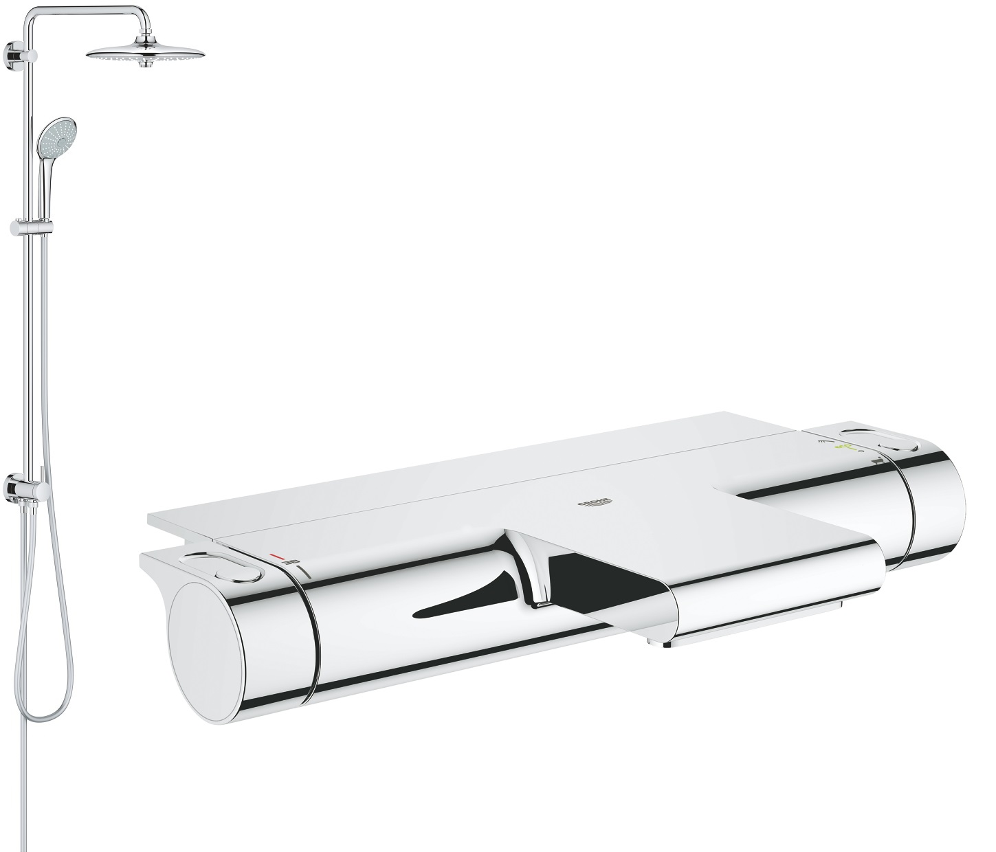 Zestaw Grohe Grohtherm 2000 New bateria wannowo-prysznicowa termostatyczna i zestaw prysznicowy z deszczownicą Euphoria System 260 ... - Wysyłka w 24h