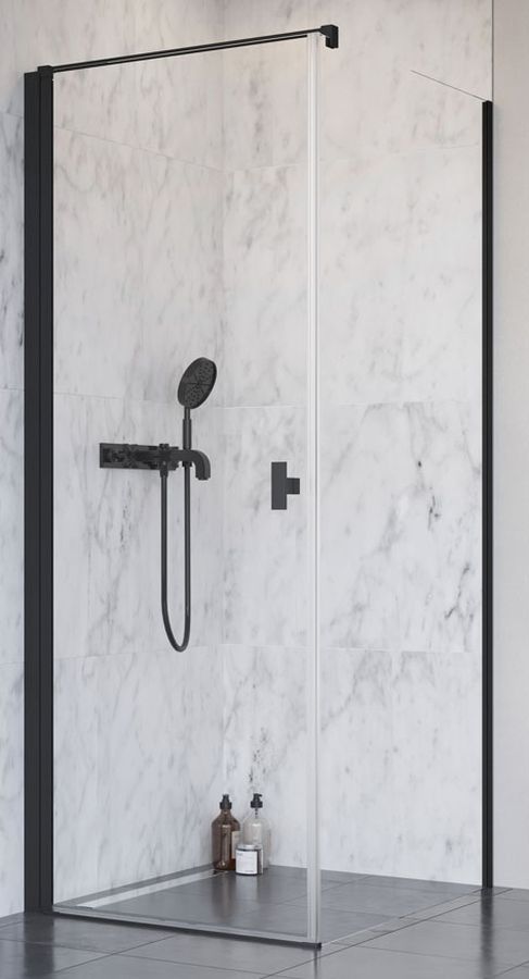 Radaway Nes 8 Black KDJ I drzwi prysznicowe 80 cm lewe czarny mat/szkło przezroczyste 10072080-54-01L