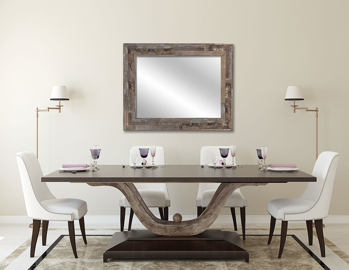 Styler Jyvaskyla lustro 86x60 cm prostokątne rama drewniane klepki mat LU-01217 - Wysyłka w 24h