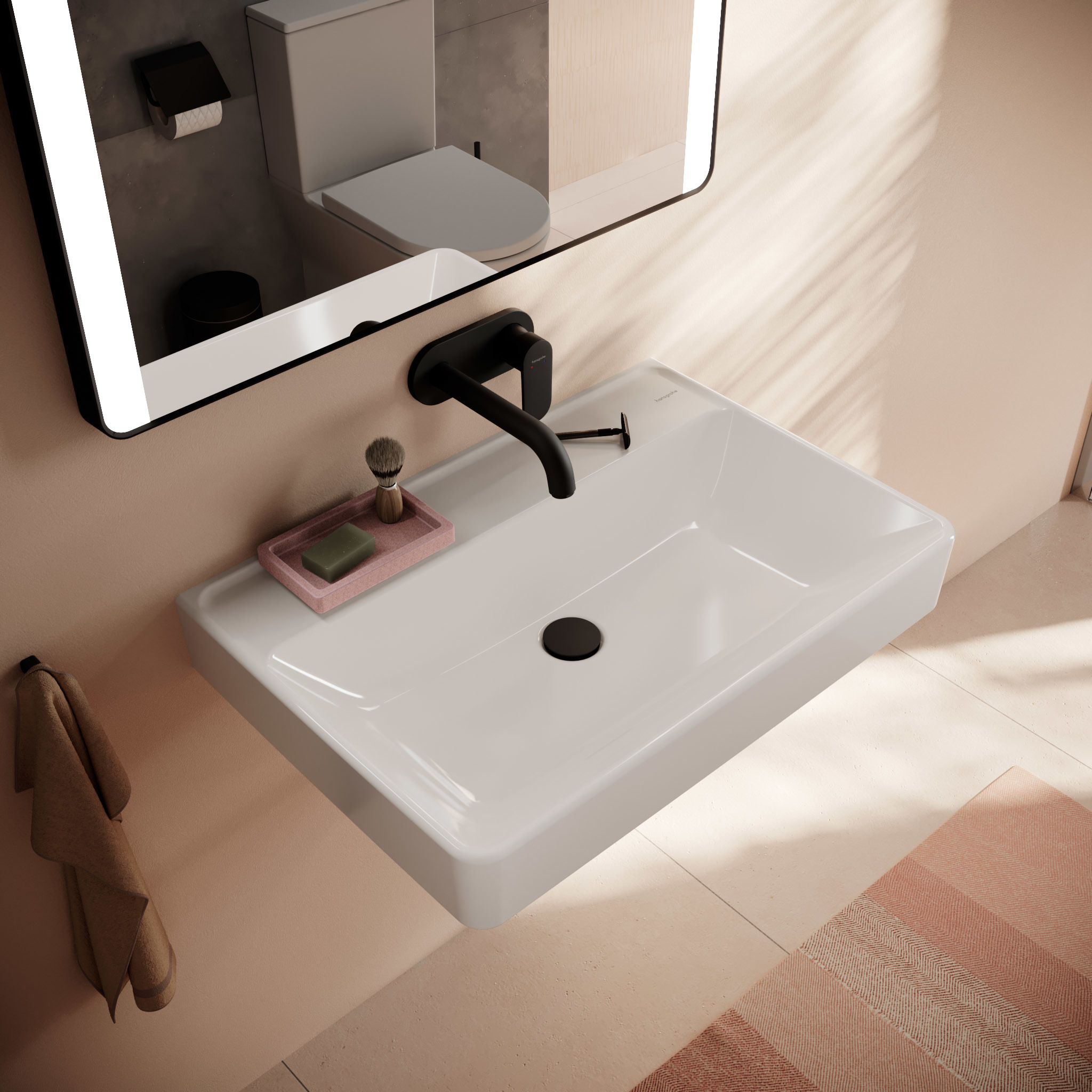 Hansgrohe Xanuia Q umywalka 70x48 cm prostokątna ścienna biała 61135450